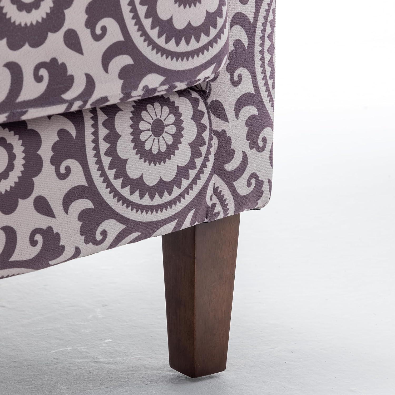 Contemporary Accent Arm Chair with Birch Wood Frame and Velvet Upholstery, Armchair for Office and Living Room Decor, Removable Cushions, 01 Printed Fabric