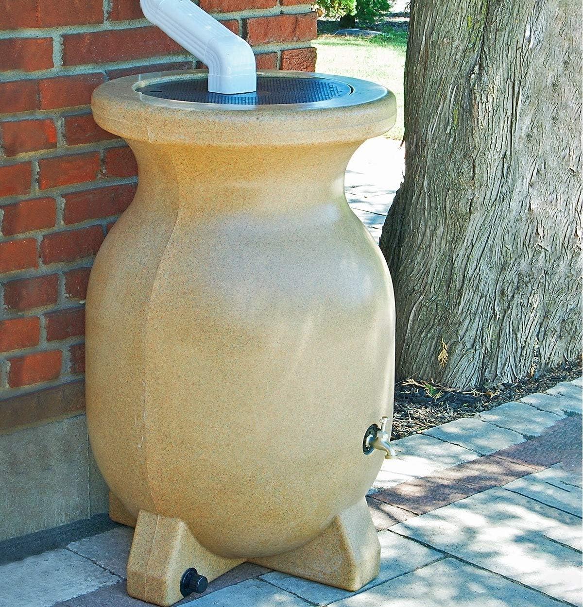 Koolscapes Stone-Look Rain Barrel, 55 gal (210L), Sandstone