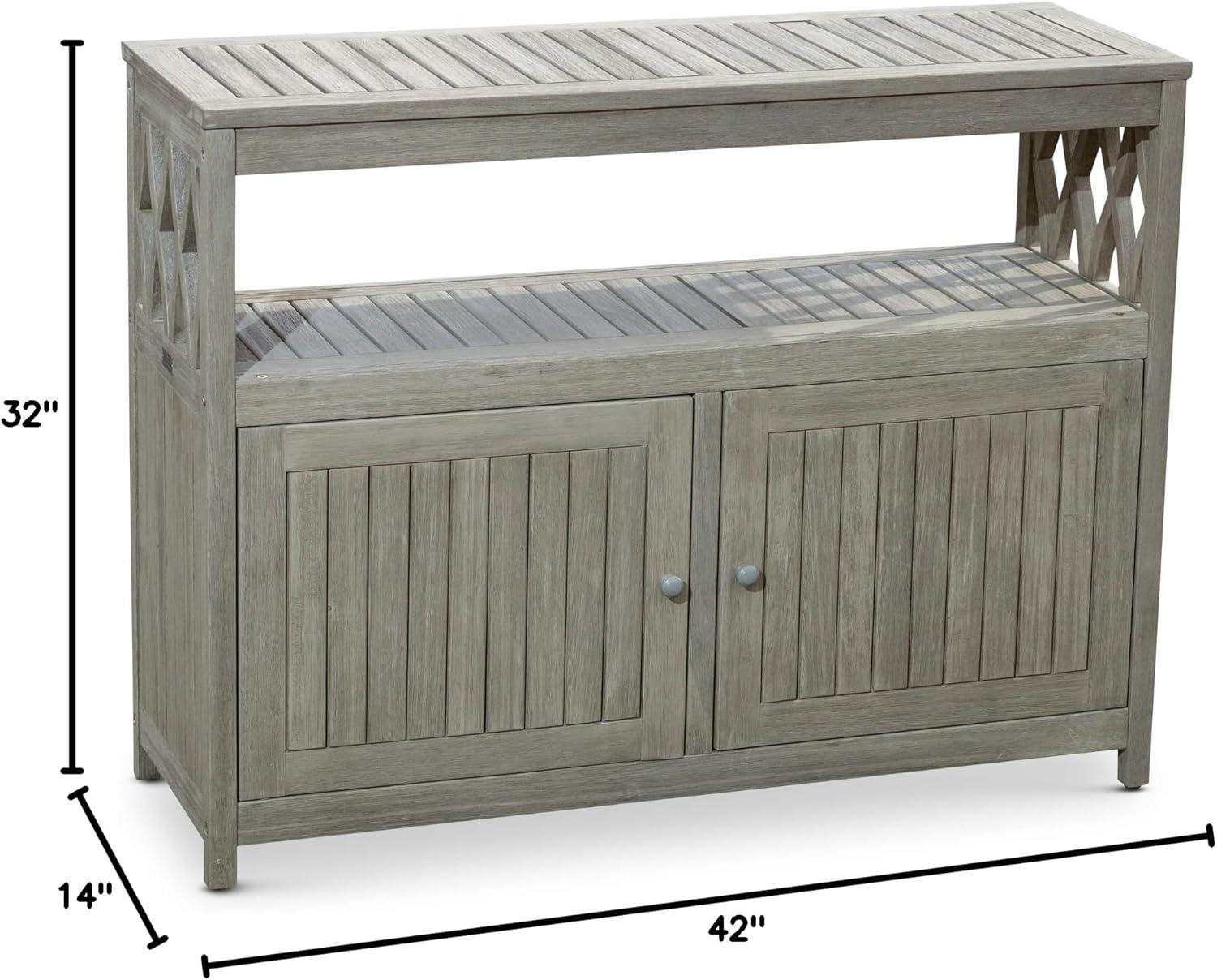 DTY Outdoor Living Longs Peak Eucalyptus Sideboard, Driftwood Gray