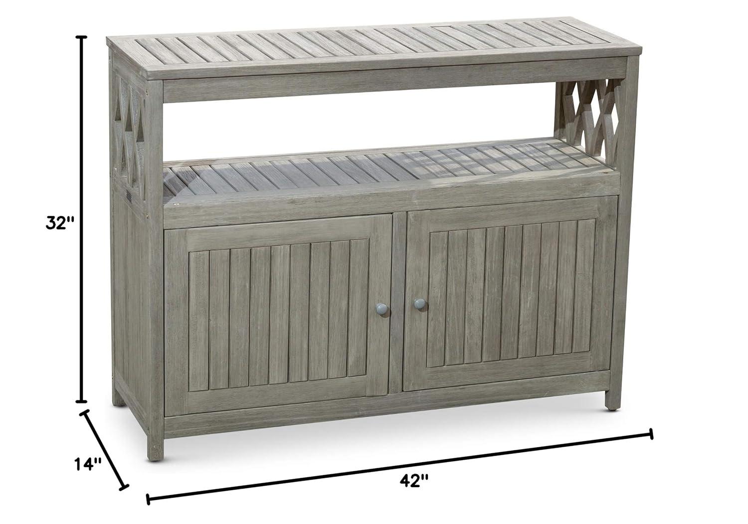 DTY Outdoor Living Longs Peak Eucalyptus Sideboard, Driftwood Gray