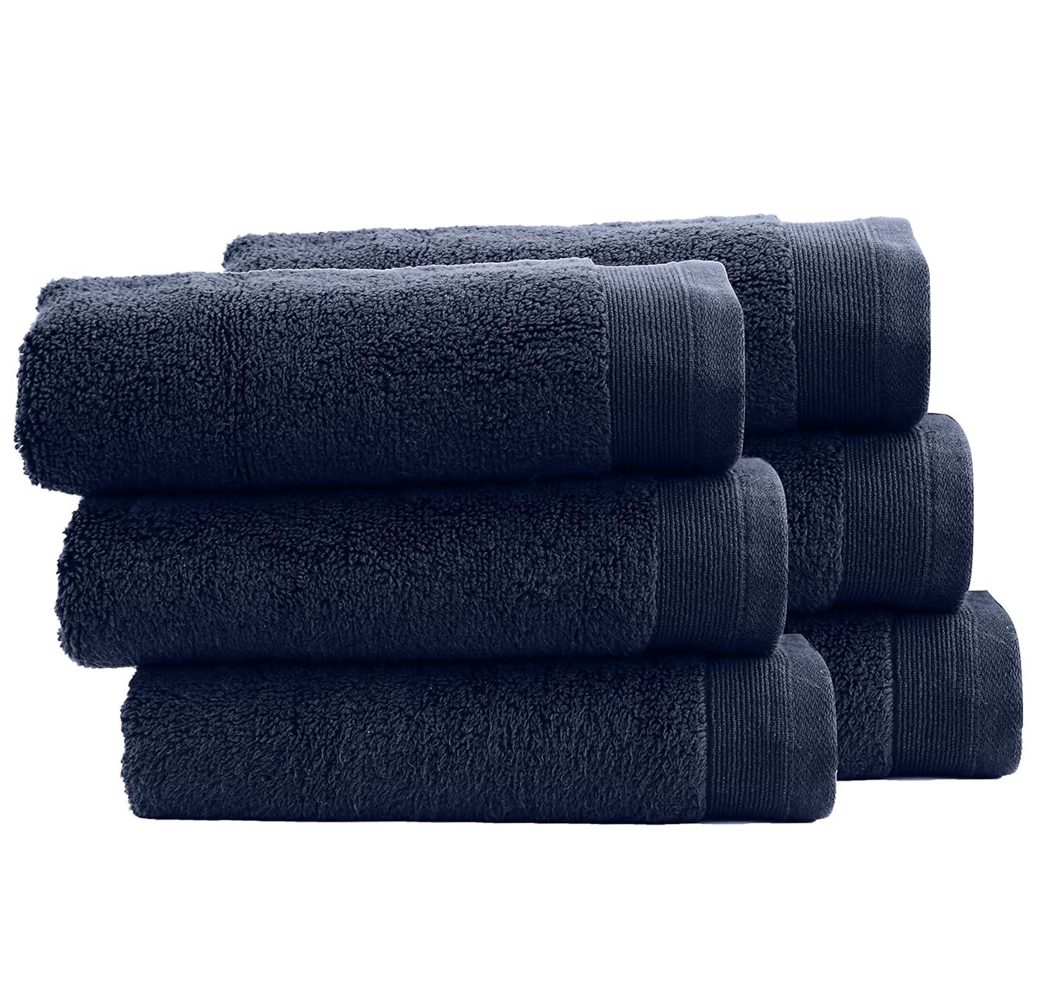 Hand Towels - 6-Pack, Softest 100% Cotton by California Design Den - Navy Blue, Six-Pcs Hand Towels