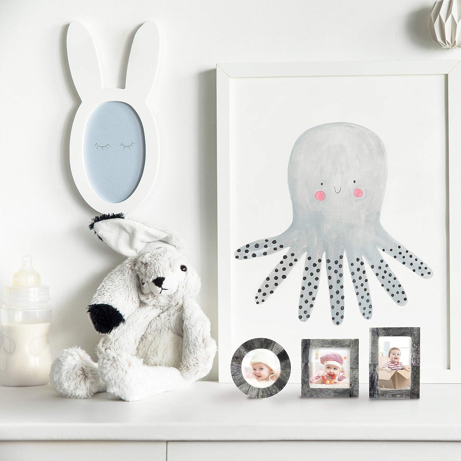 Handicrafts Home Baby Picture Frame for Newborn Girls and Boys Shower Frames Set of 3 Grey