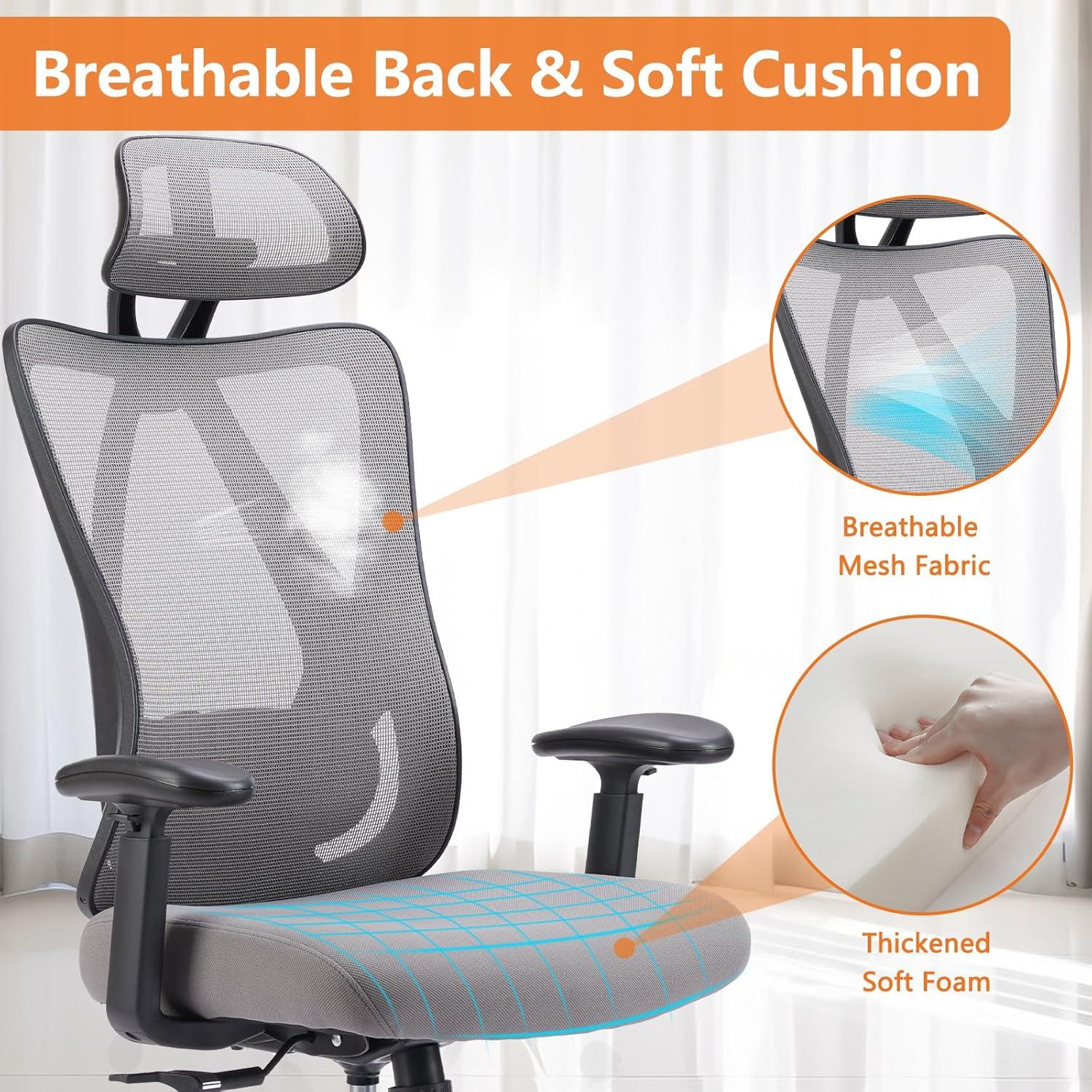 Mesh Back Ergonomic Computer Office Chair Gaming Chair with 3D Arms | FIRNEWST