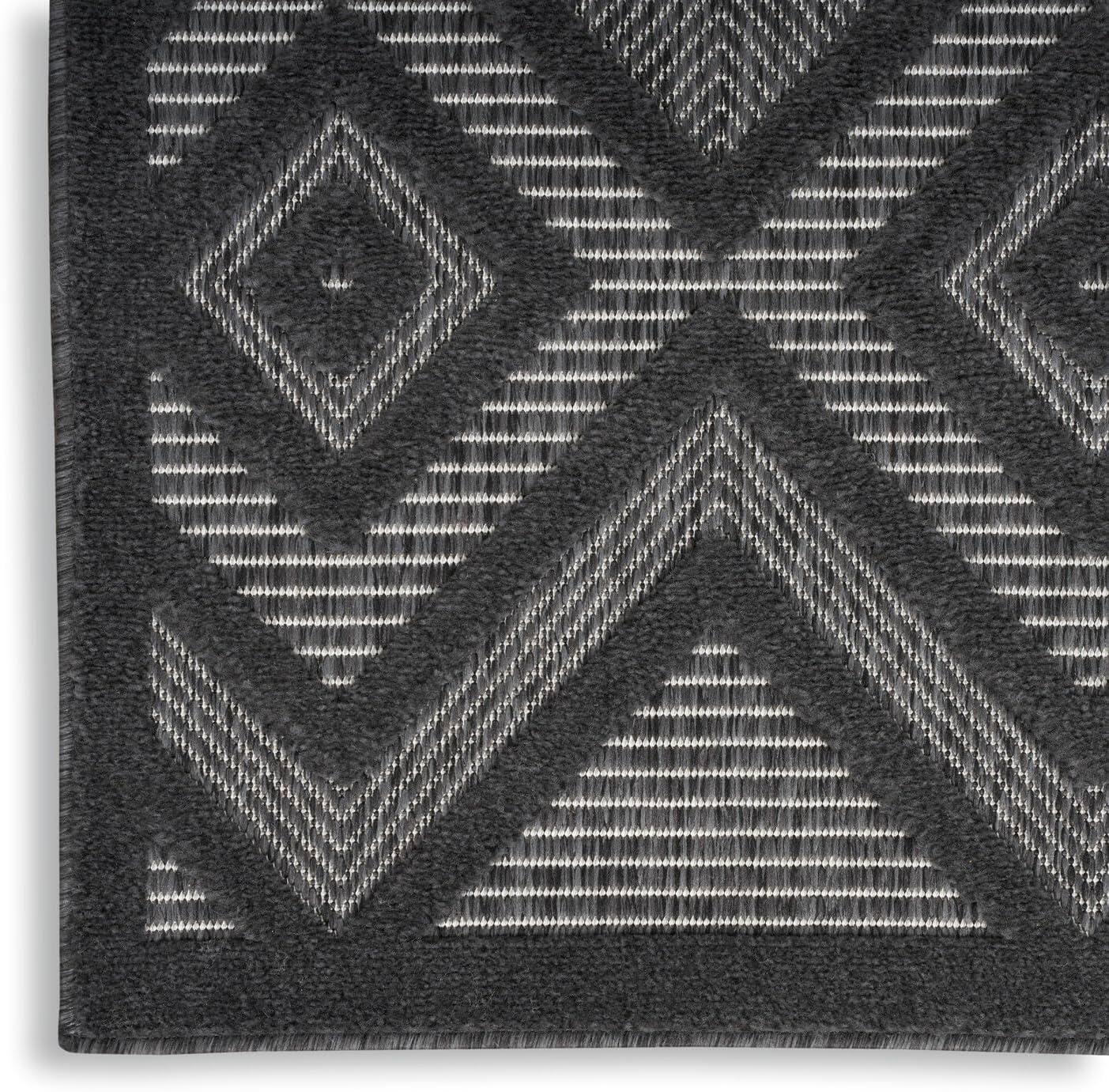 Nourison Versatile Solid Diamond Indoor Outdoor Flatweave Area Rug