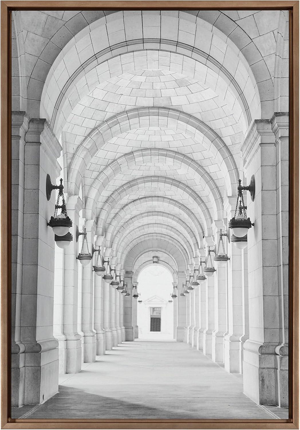 Union Station Black and White Framed Canvas Print, 23x33