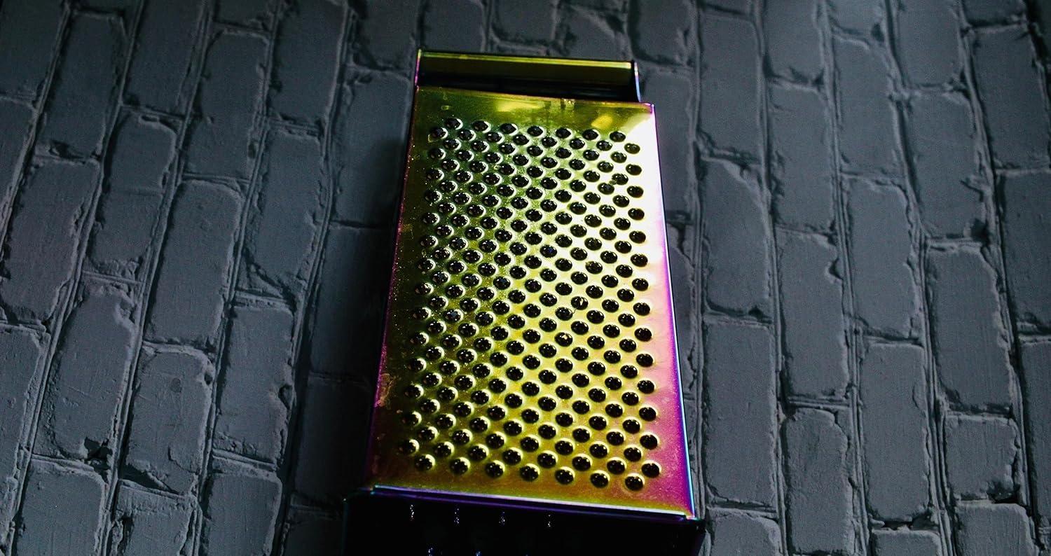 Gold Stainless Steel 4-Sided Multifunctional Grater with Handle