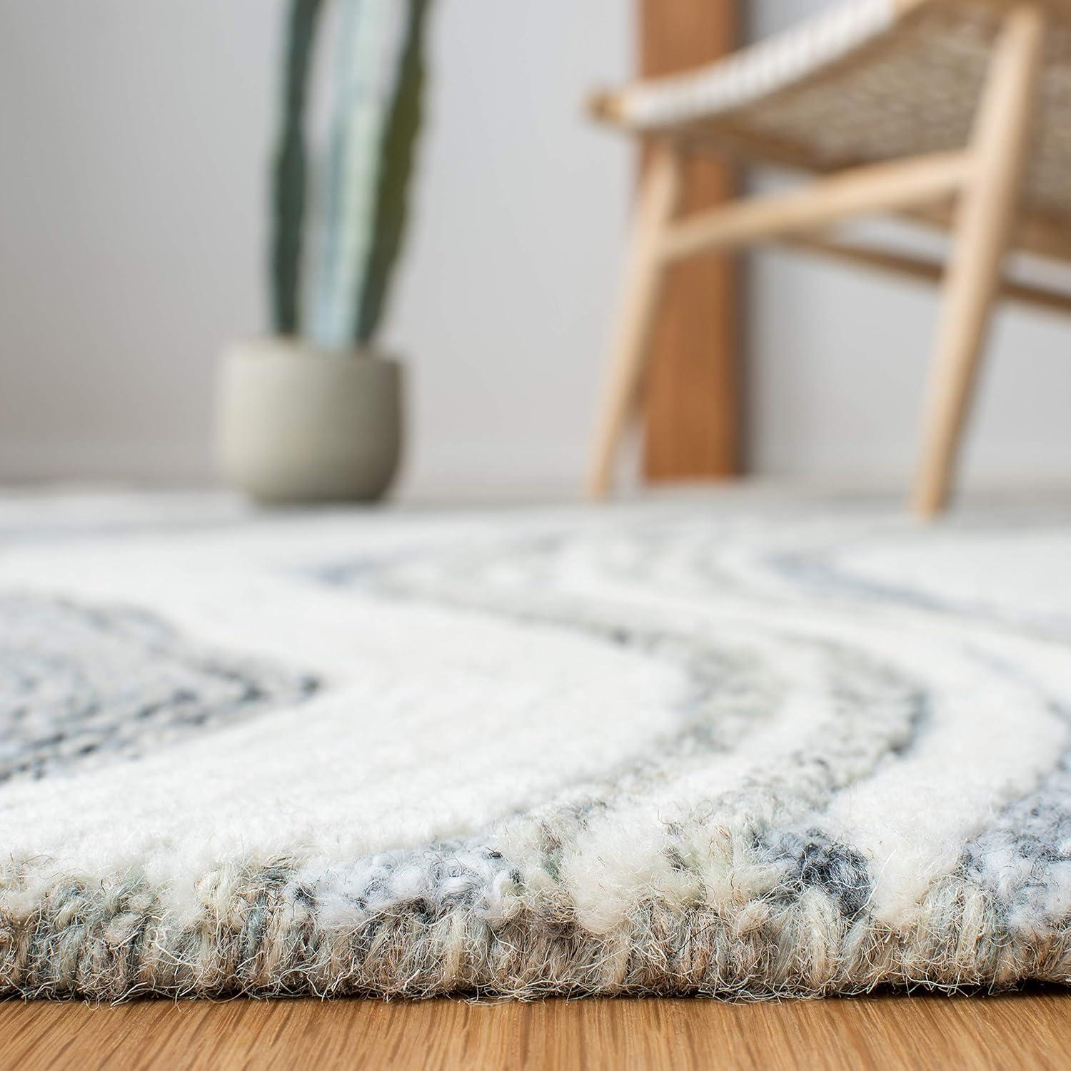Fifth Avenue FTV121 Hand Tufted Indoor Area Rug - Grey/Ivory - 6'x6' - Safavieh