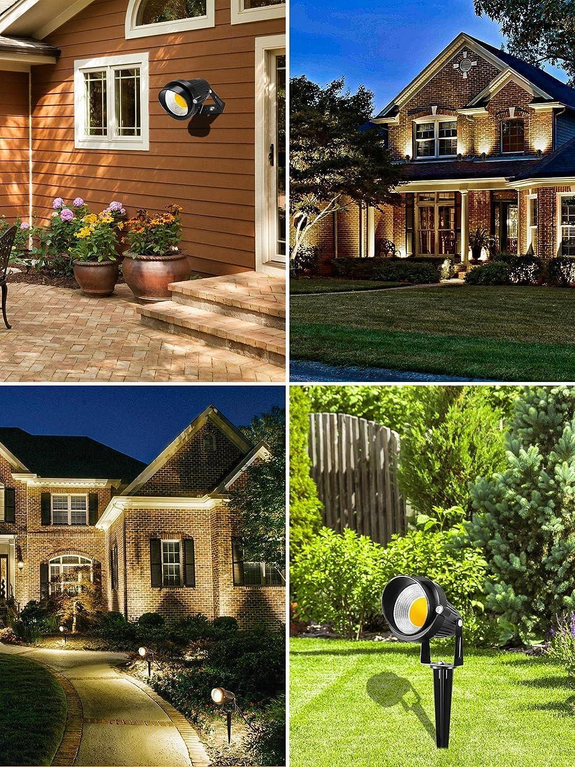 ZUCKEO Low Voltage Landscape Lights LED Landscape Lighting, 5W 12V Garden Pathway Lights Waterproof Warm White Walls Trees Flags Outdoor Landscape Spotlights with Stakes (8 Pack)