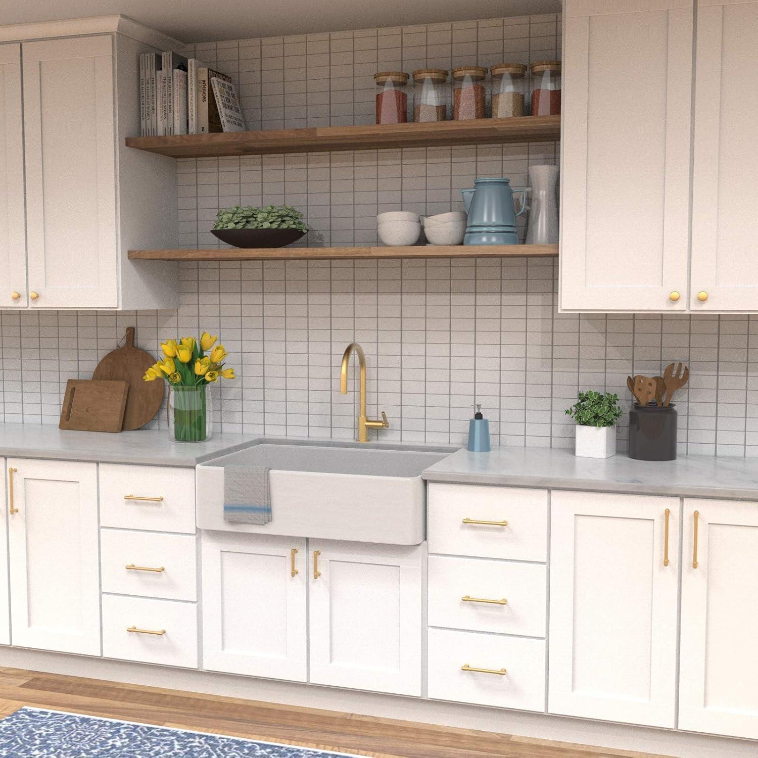 Piper Kitchen Handles, Solid Core Drawer Pulls for Cabinet Doors, 3-3/4" (96mm)