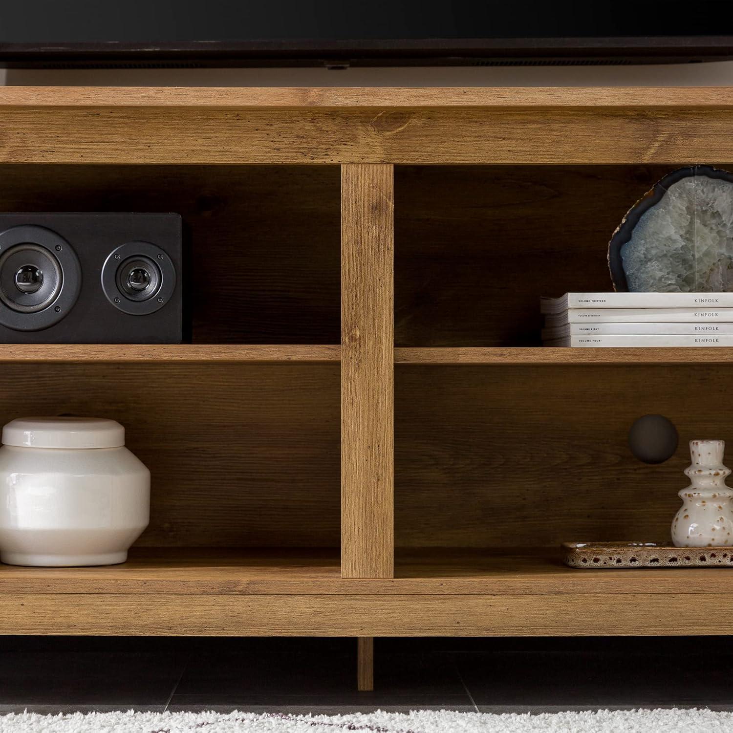 WE Furniture 24" H x 58" W x 16" Wood TV Media Stand Storage Console