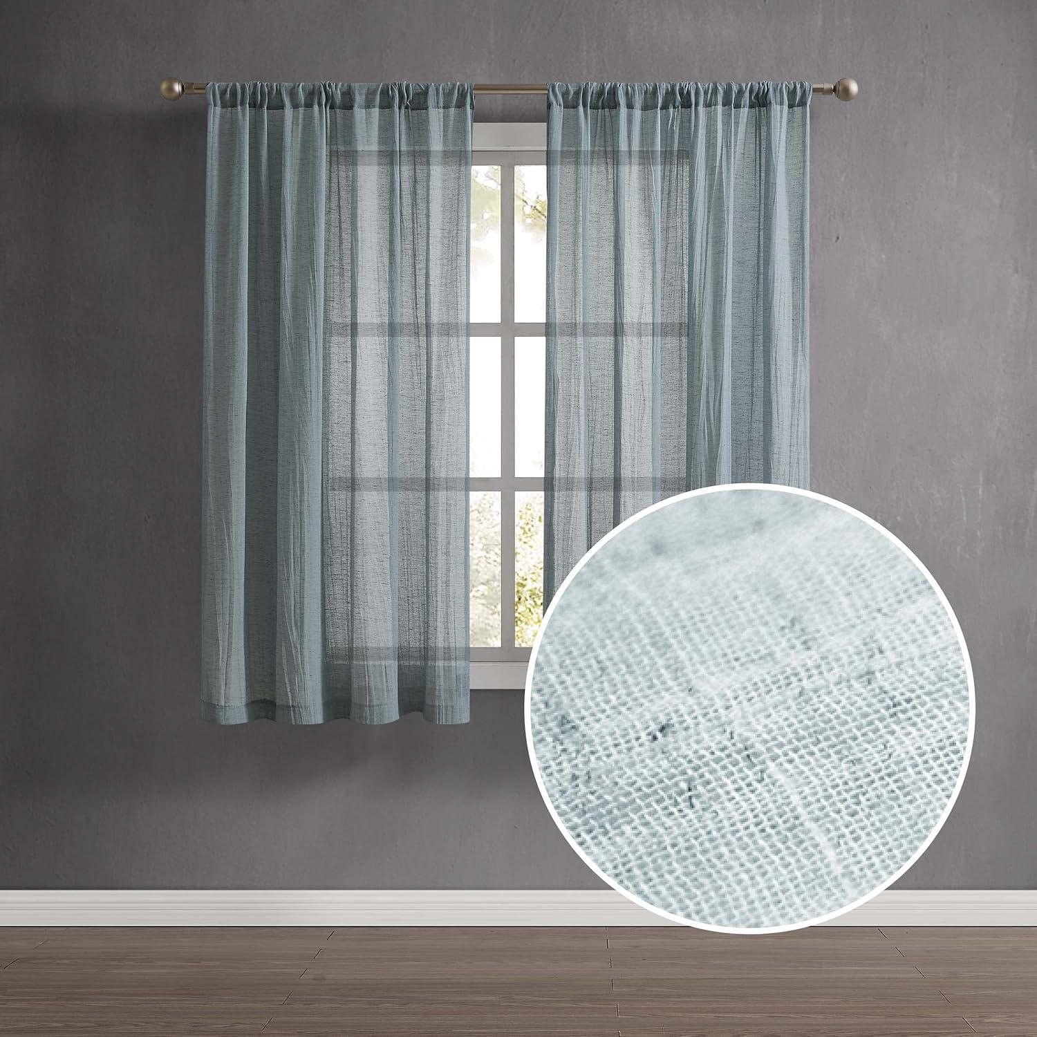 French Connection Kamra Solid Semi-Sheer Curtain Panels