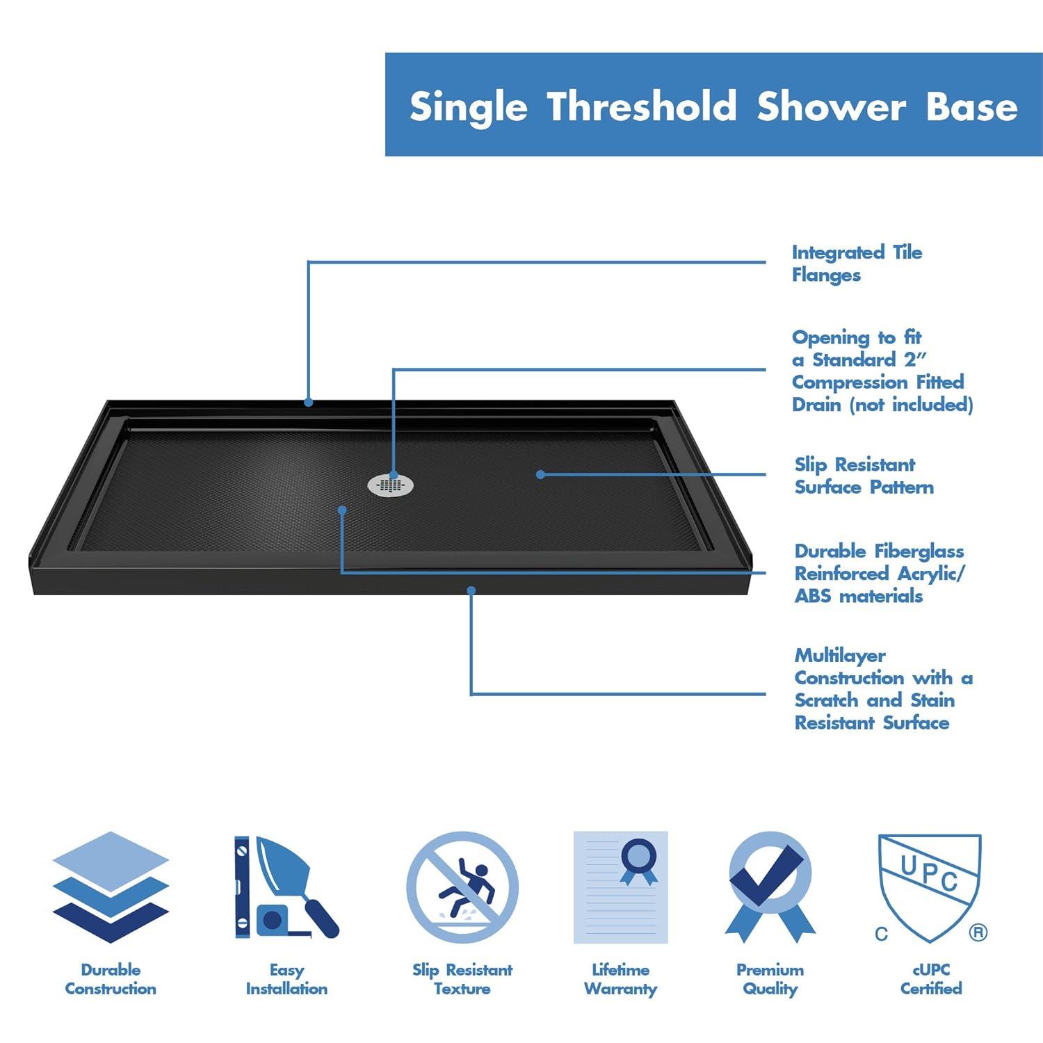 SlimLine 60" x 34" Single Threshold Shower Base