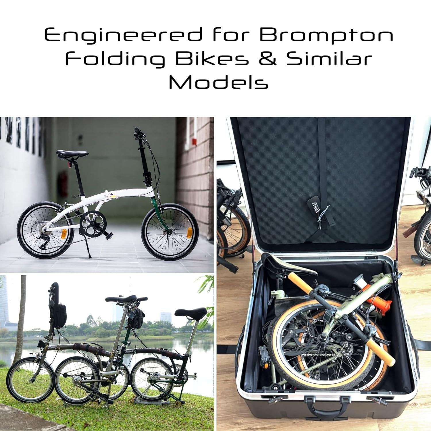 B&W International Foldon Hard Shell, Travel Bicycle Case for Folding Bikes, Black