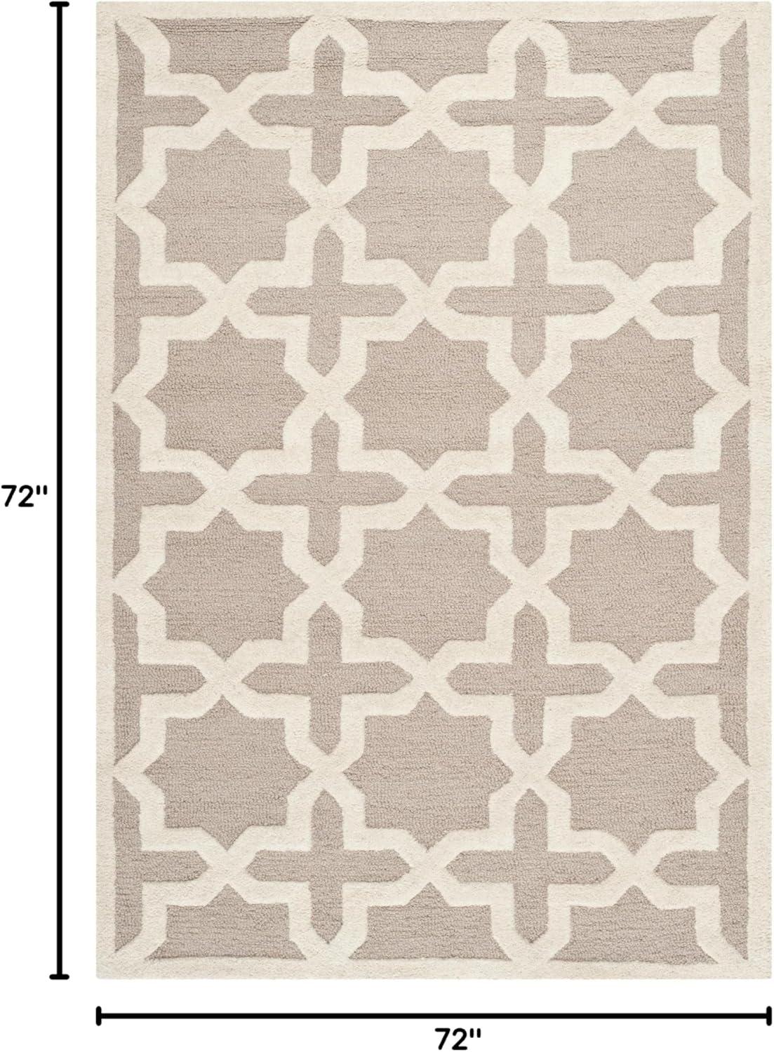 Cambridge CAM125 Tufted Indoor Area Rug - Beige/Ivory - 6'x6' - Safavieh