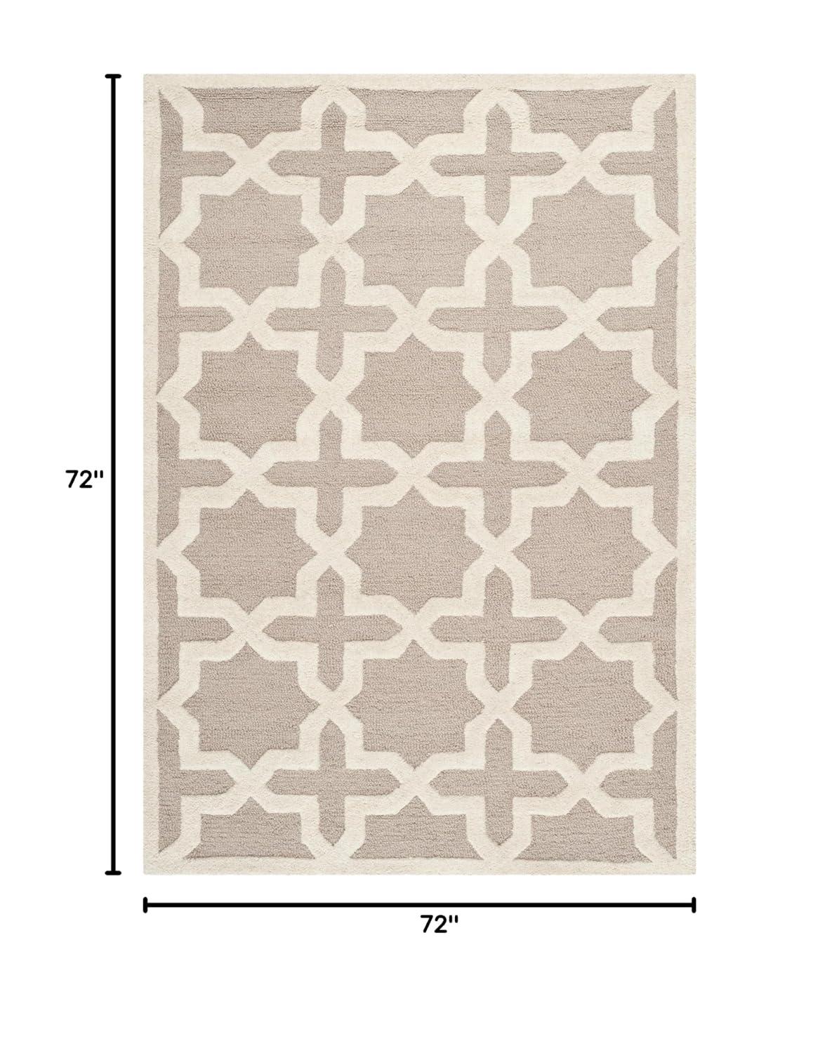 Cambridge CAM125 Tufted Indoor Area Rug - Beige/Ivory - 6'x6' - Safavieh