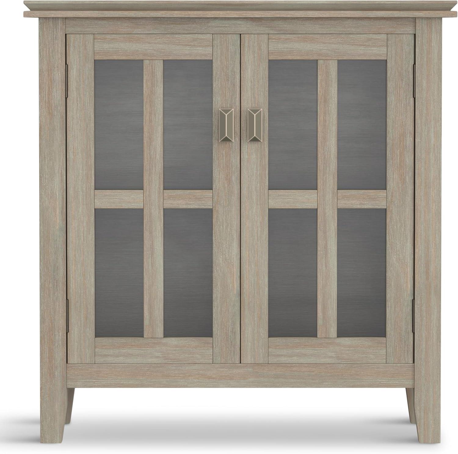 Artisan SOLID WOOD 30" Wd. Contemporary Low Storage Cabinet in Distressed Gray