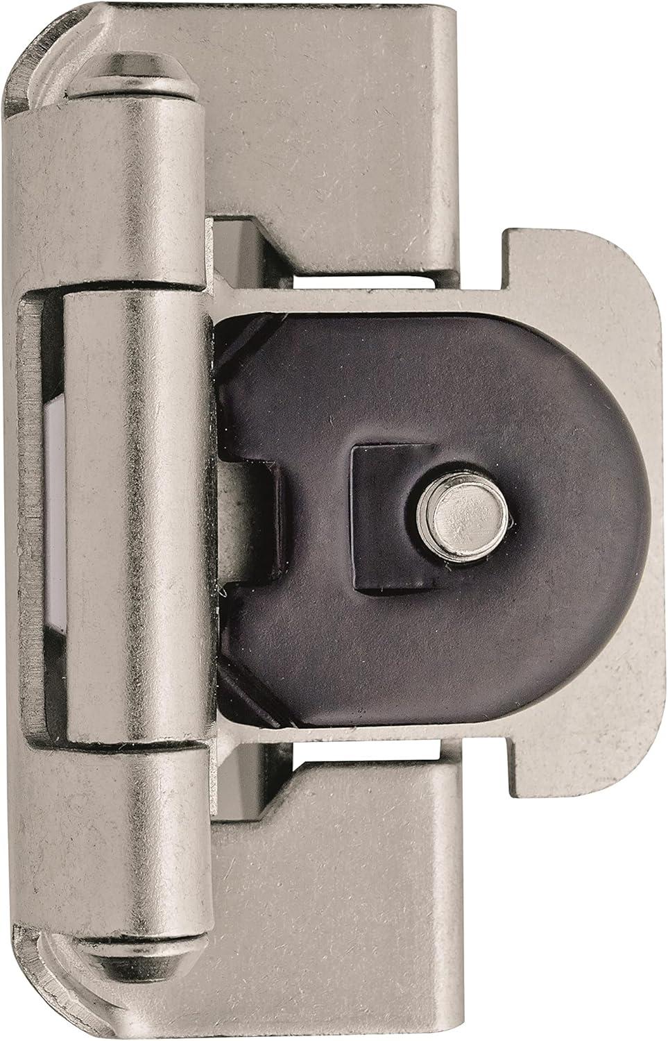 Satin Nickel Self-Closing Double Demountable Cabinet Hinge