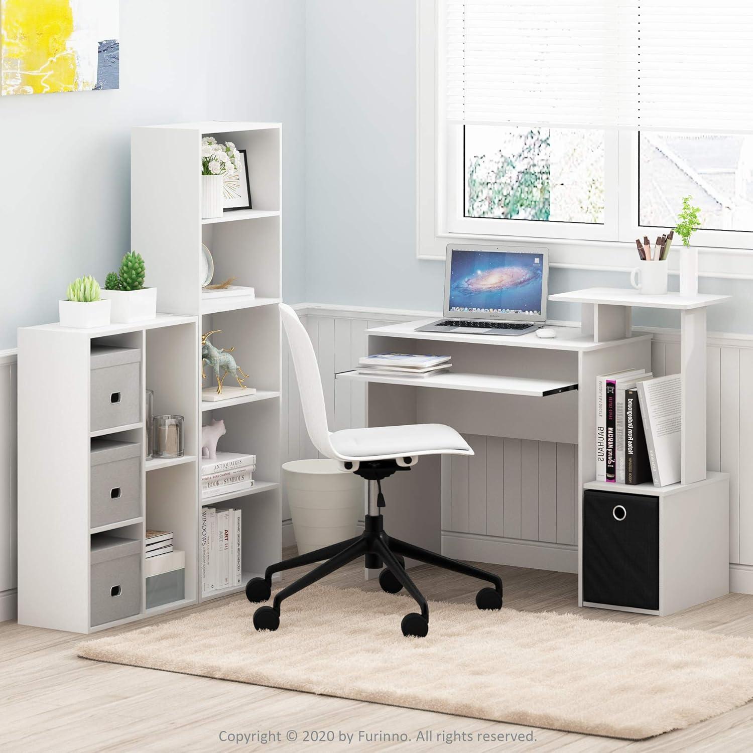 31" 5-Cube Geometric Decorative Bookshelf with Anti-Toppling Reversible Open Bookshelf Storage Organizer for Study&Office