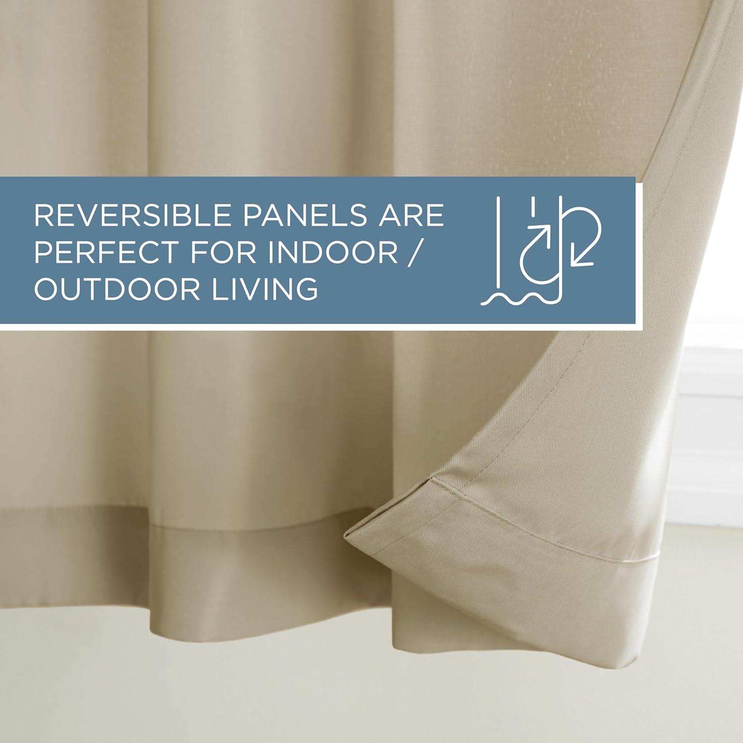 Set of 2 Indoor/Outdoor Solid Cabana Grommet Top Curtain Panels - Exclusive Home