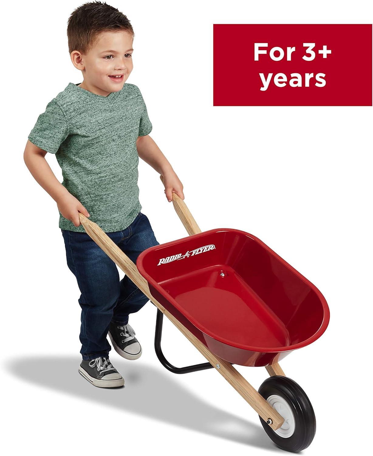 Radio Flyer Kid's Wheelbarrow, Red Toy Wheelbarrow for Children