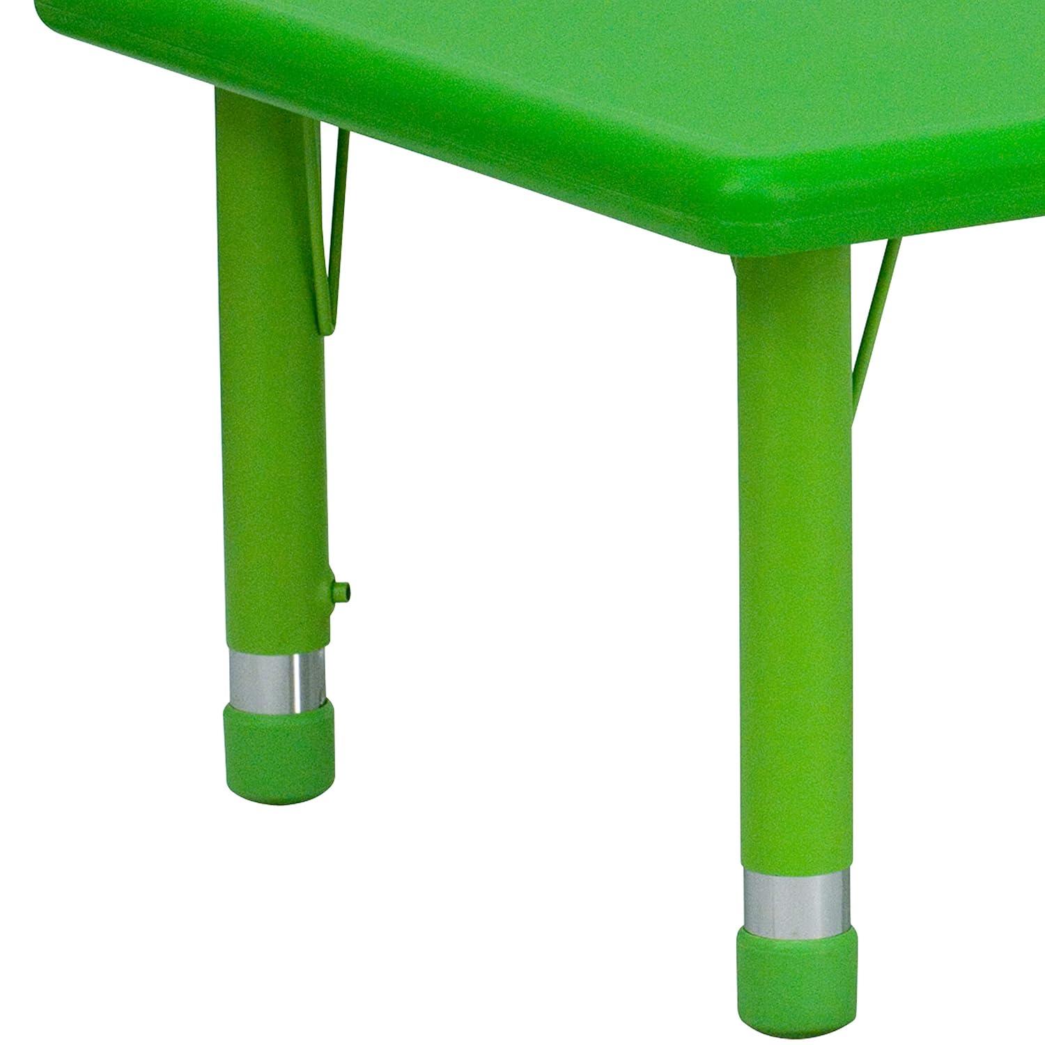 Emma and Oliver 24"W x 48"L Natural Plastic Adjustable Activity Table - School Table for 6