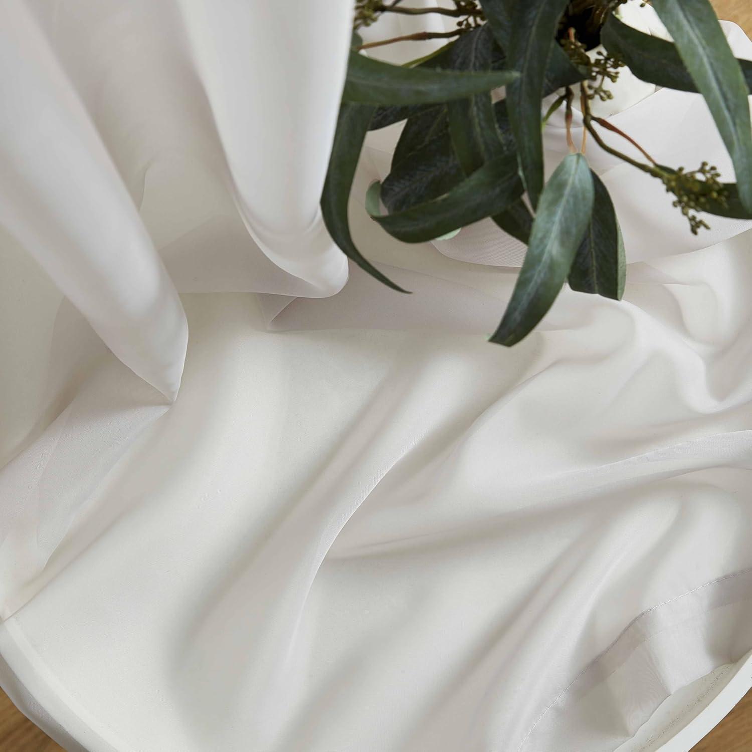 HLC.ME Sheer Voile Transparent Window Treatment Rod Pocket Curtain Panels - Set of 2 - Silver, 54 W x 63 L