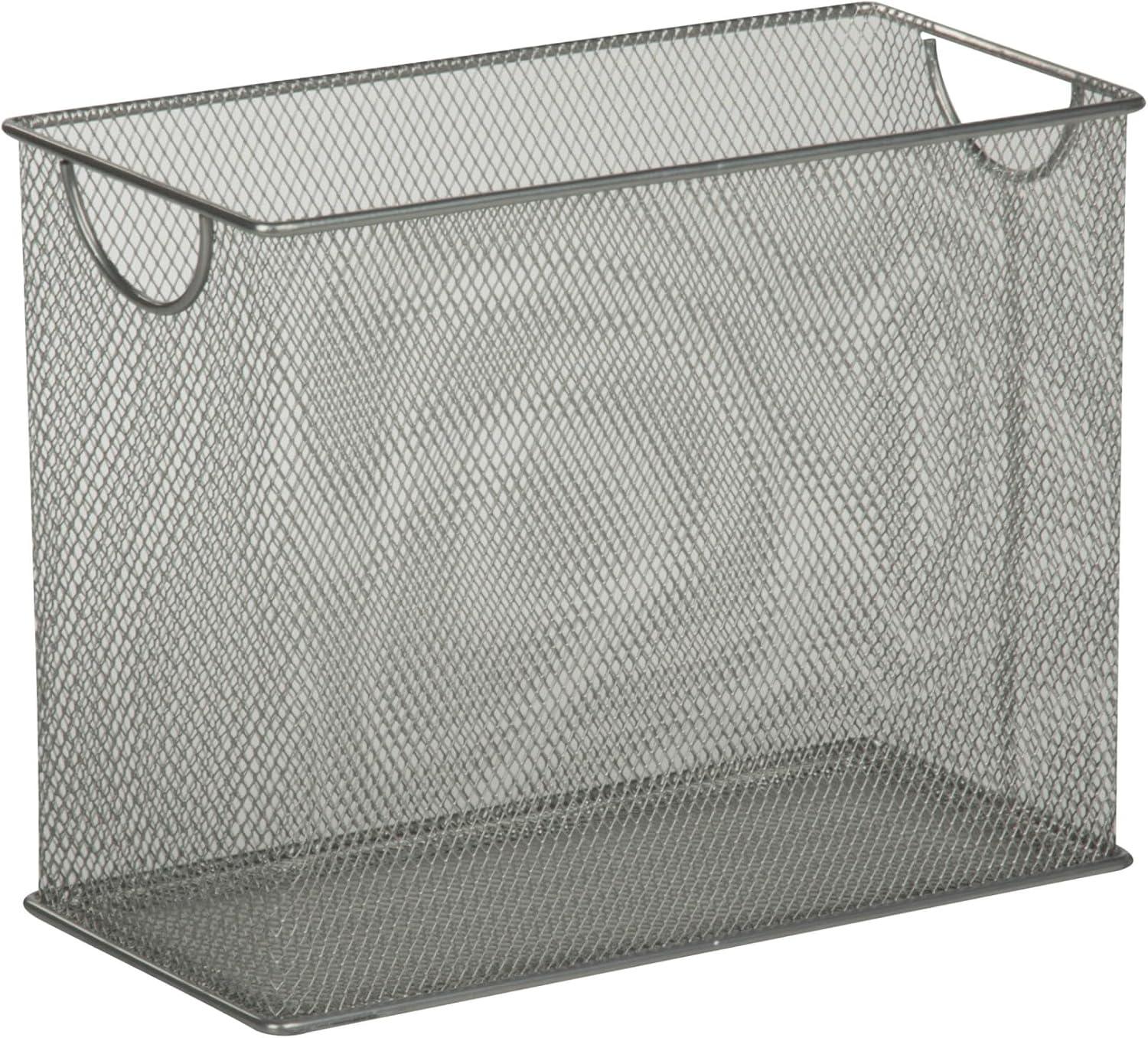 Silver Mesh Desktop File Organizer for Daily Use