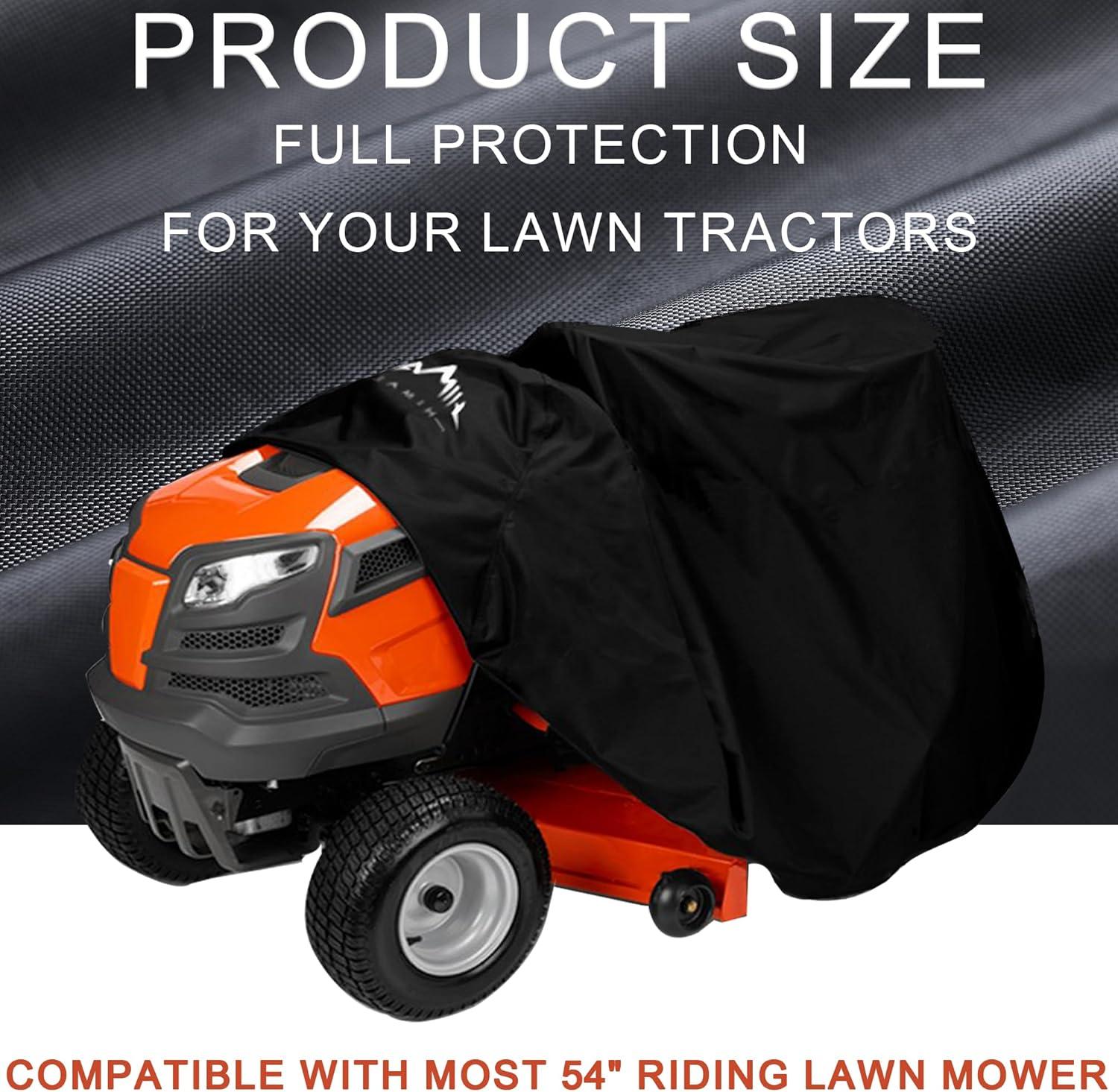 Heavy Duty Black Waterproof Lawn Mower Cover with UV Protection