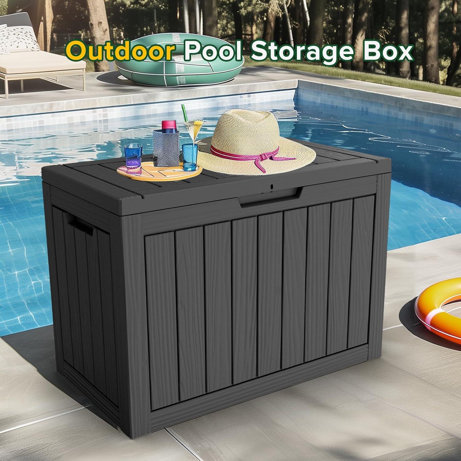 45 Gallon Black Resin Lockable Deck Box