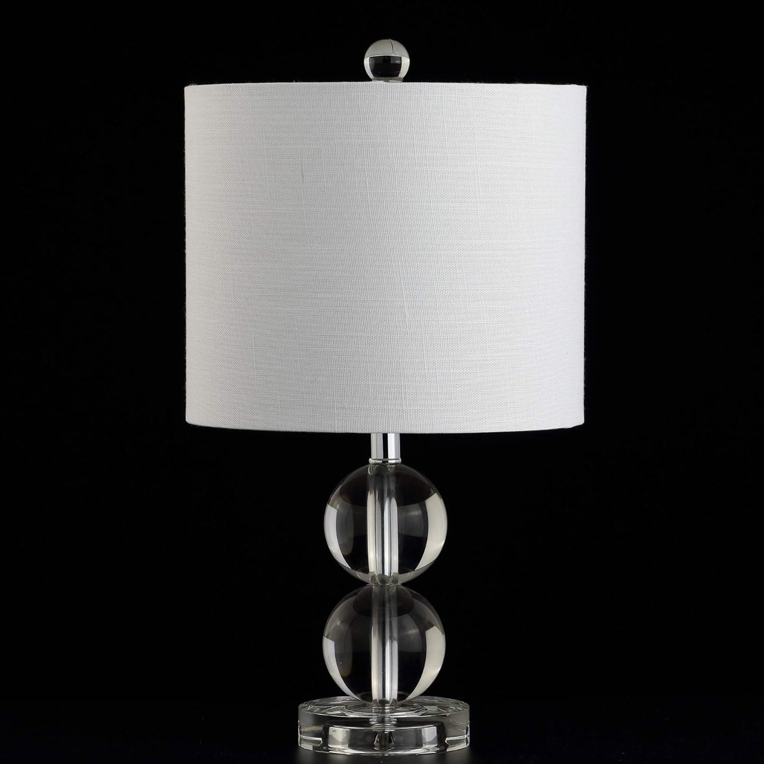 Brooklyn 17.5" Clear Crystal LED Table Lamp with White Shade