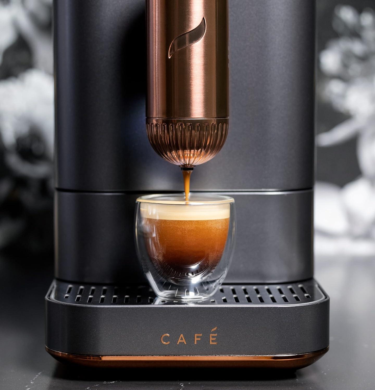 Café Affetto Automatic Espresso Machine | Brew in 90 Seconds | 20 Bar Pump Pressure for Balanced Extraction | Five Adjustable Grind Size Levels | WiFi Connected for Drink Customization | Matte Black