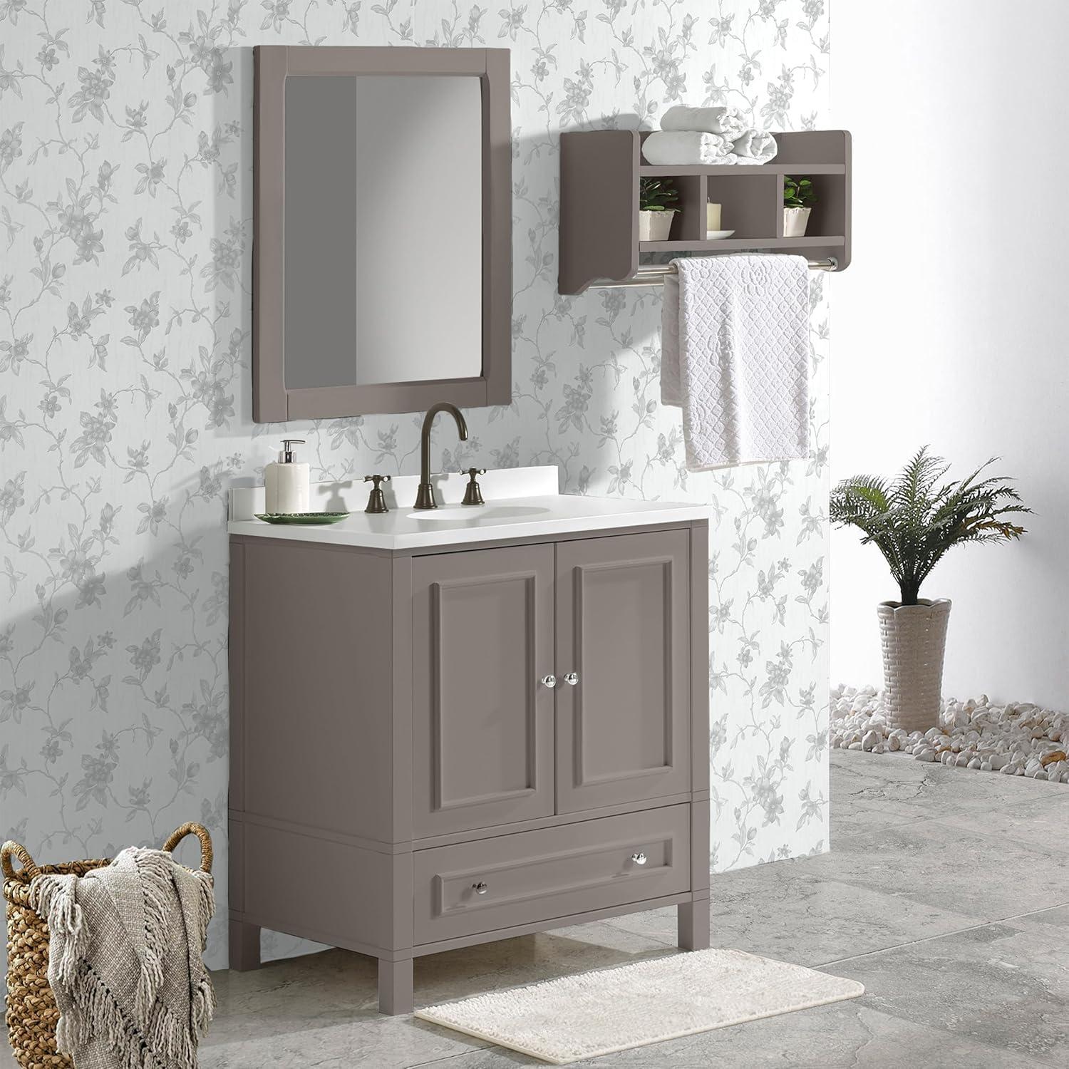 Williamsburg 30"W Transitional Style Vanity Cabinet With Soft Close Doors And Drawers