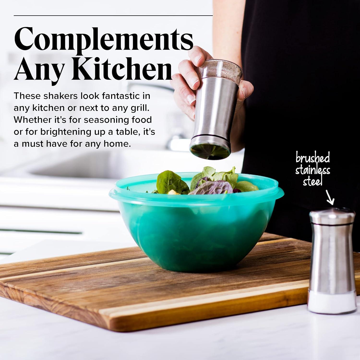 Willow & Everett Premium Salt and Pepper Shakers with Adjustable Pour Holes