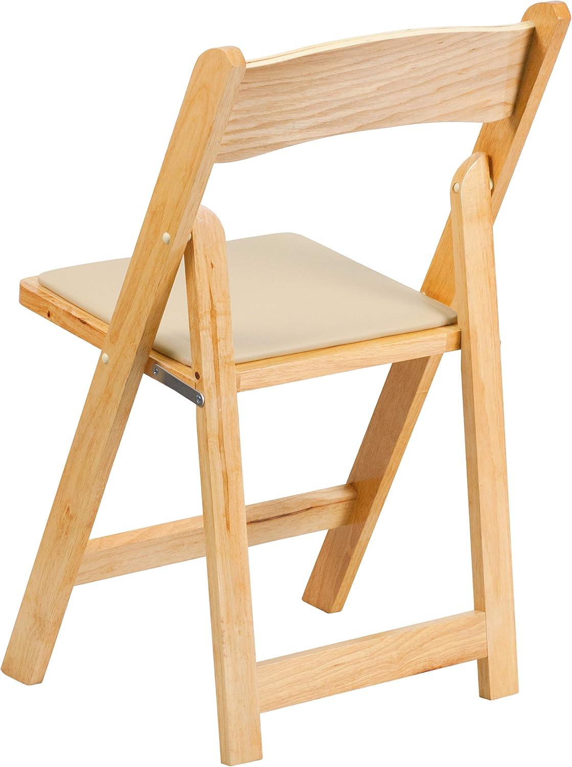 Elegant Beechwood Folding Chair with Detachable Vinyl Seat