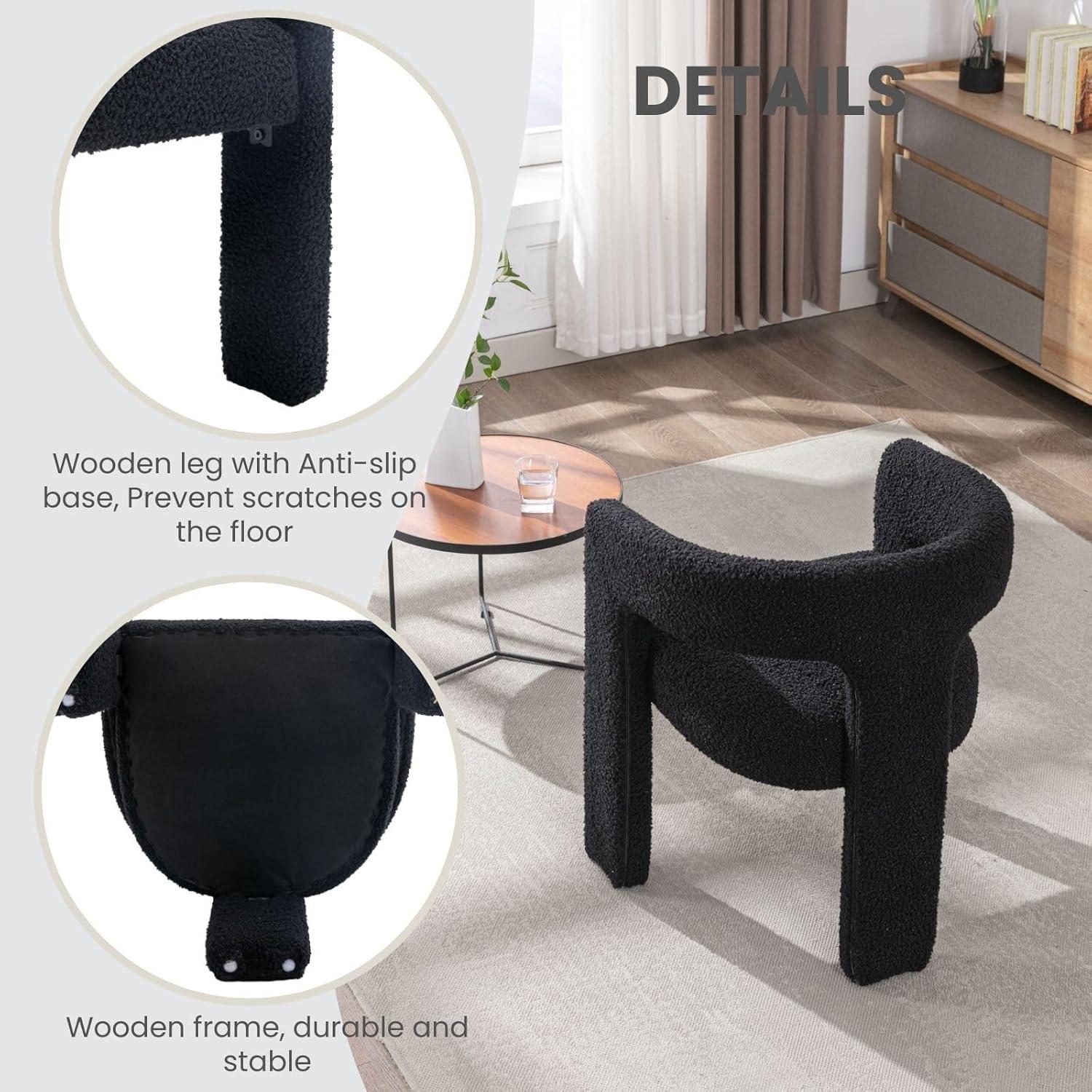 wahson office chair Modern Dining Chairs Barrel Dining Chair Upholstered Dining Room Chair with Arm Comfy Accent Side Chair for Dining Room/Living Room (Set of 2)