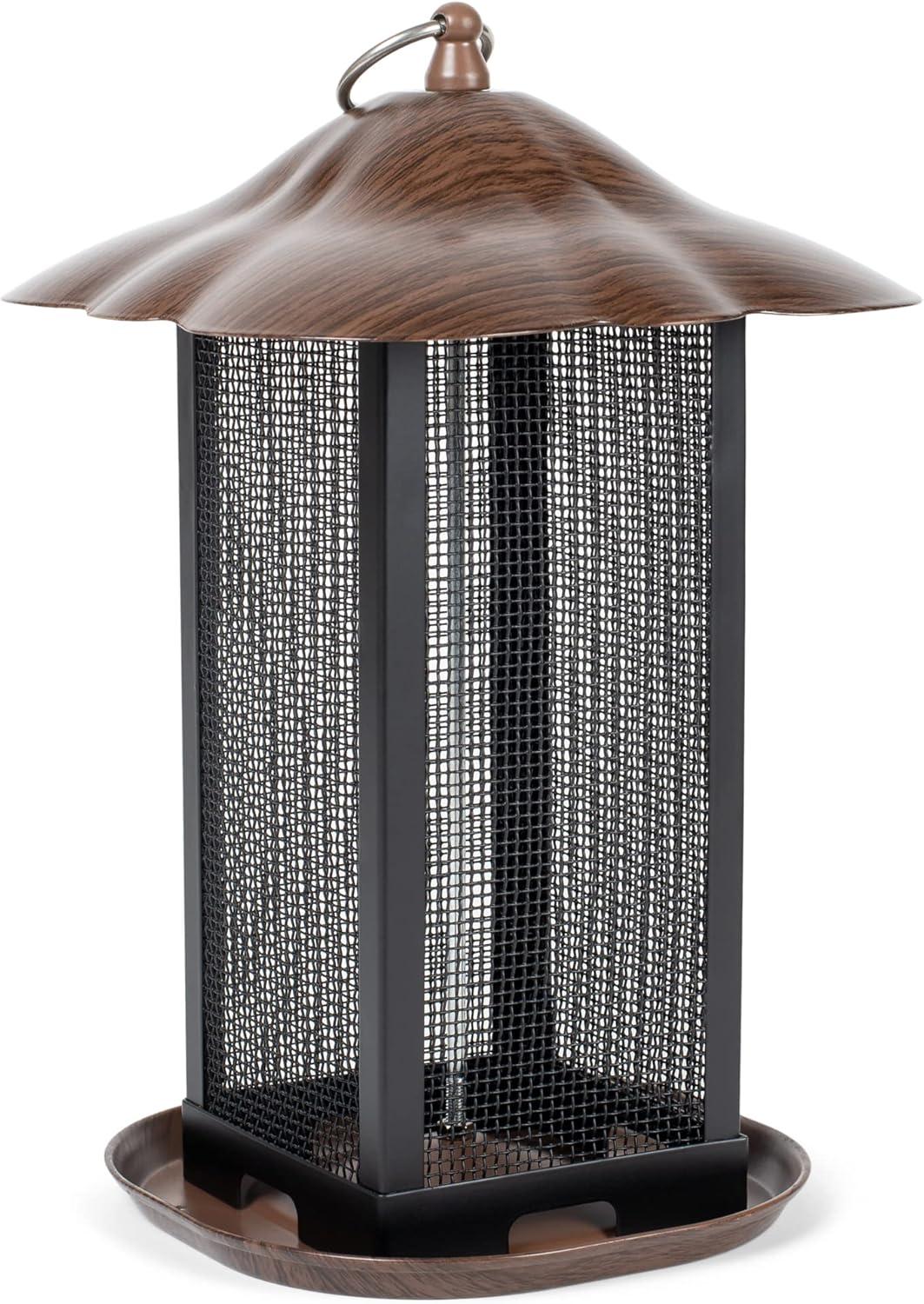 Cottage Garden Hanging 11 inch Cherry Woodgrain Finish Heavy Duty Mesh Metal 3 Lb. Bird Feeder