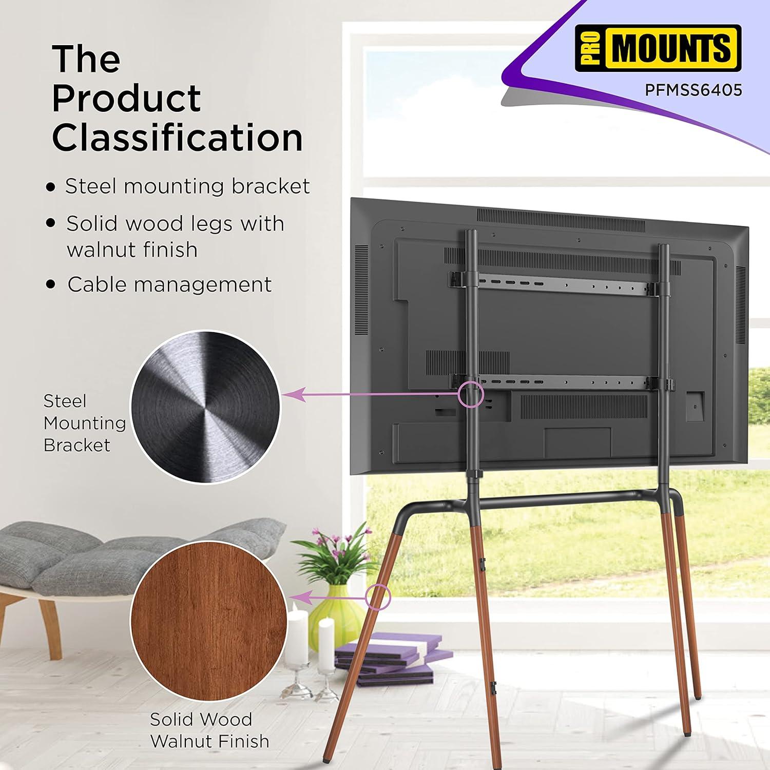 Promounts ProMounts Premium  Easel TV Stand Mount for 42"-84" TVs and Holds Up to 99 Lbs.
