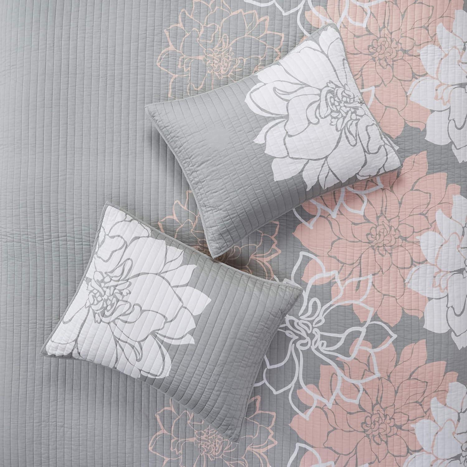 Madison Park Lola Floral 6 Piece Reversible Cotton Quilt Set