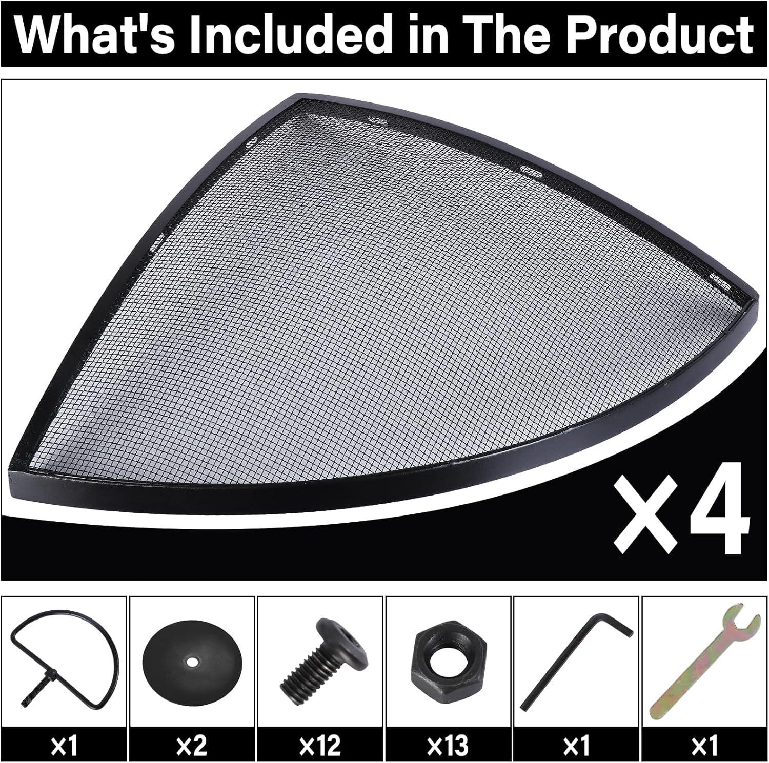 36Inch Round Screen Cover,Outdoor Patio Mesh FirePit Screens,Heavy Duty Steel Domed Ember Guard with Handle