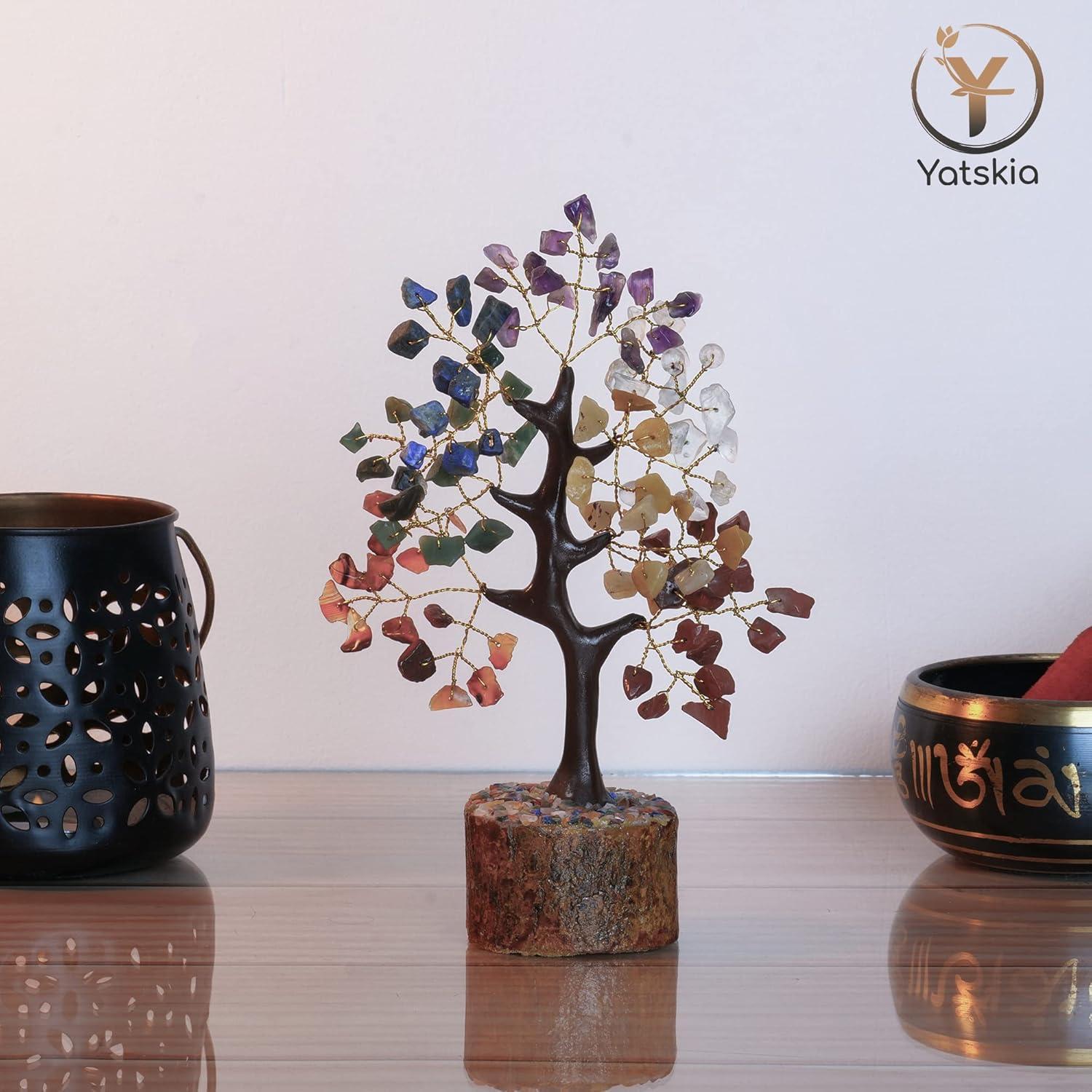 Crystal Tree Of Life 7 Chakra Healing Crystal Trees for Home Office Decoration Crystal Decor Money Bonsai Trees for Positive Energy