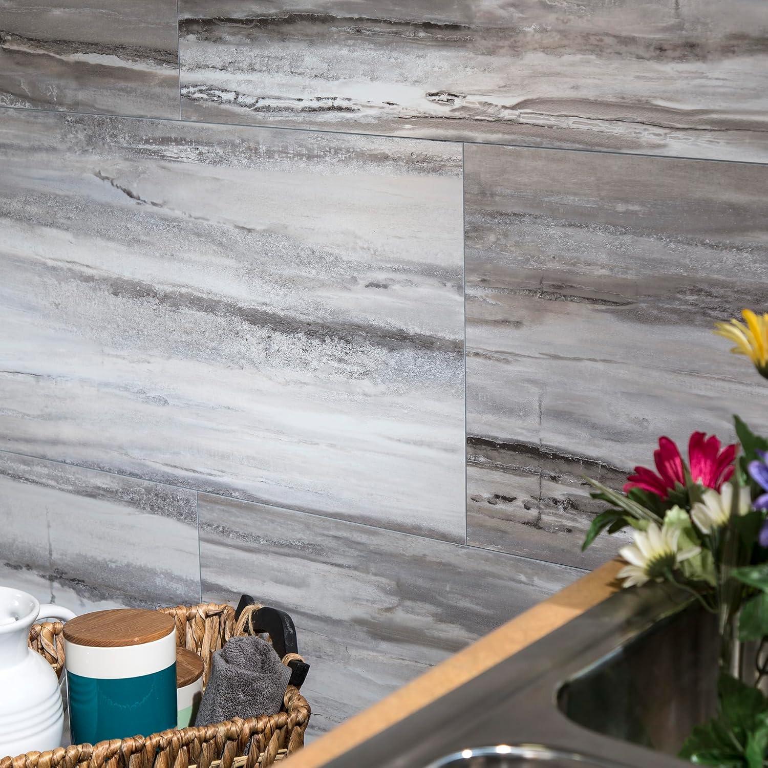 Palisade 25.6 in. x 14.8 in. Interlocking Vinyl Waterproof Wall Tiles