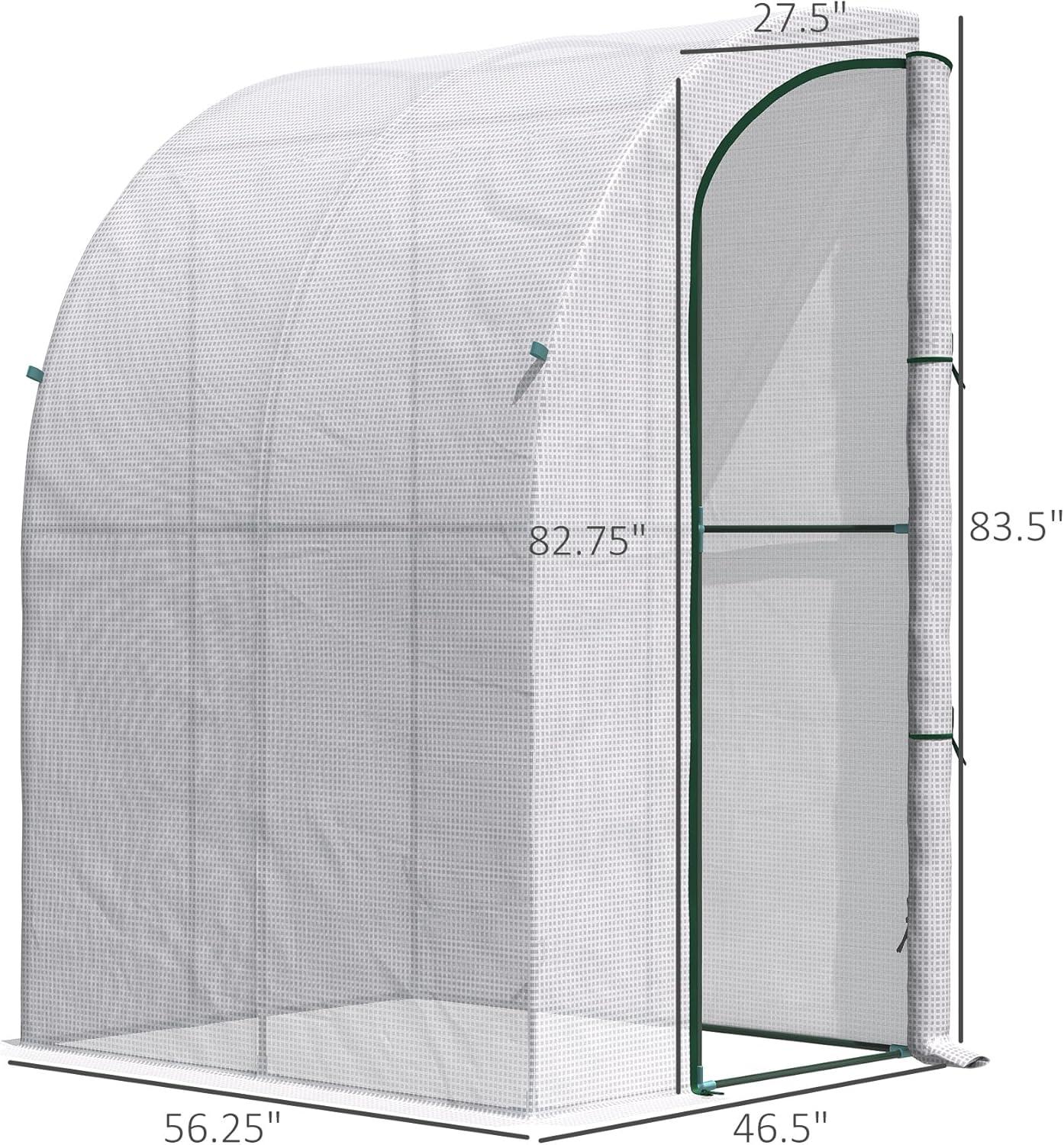 Outsunny 84" W x 84" D Lean-To Greenhouse