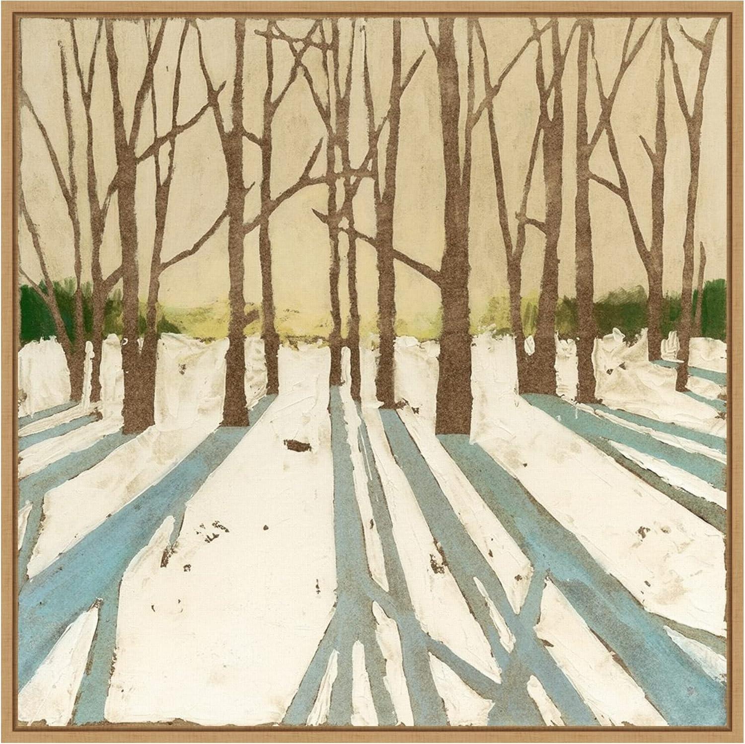 Amanti Art Winter Shadows II by Megan Meagher Canvas Wall Art Print Framed 22 x 22-in.