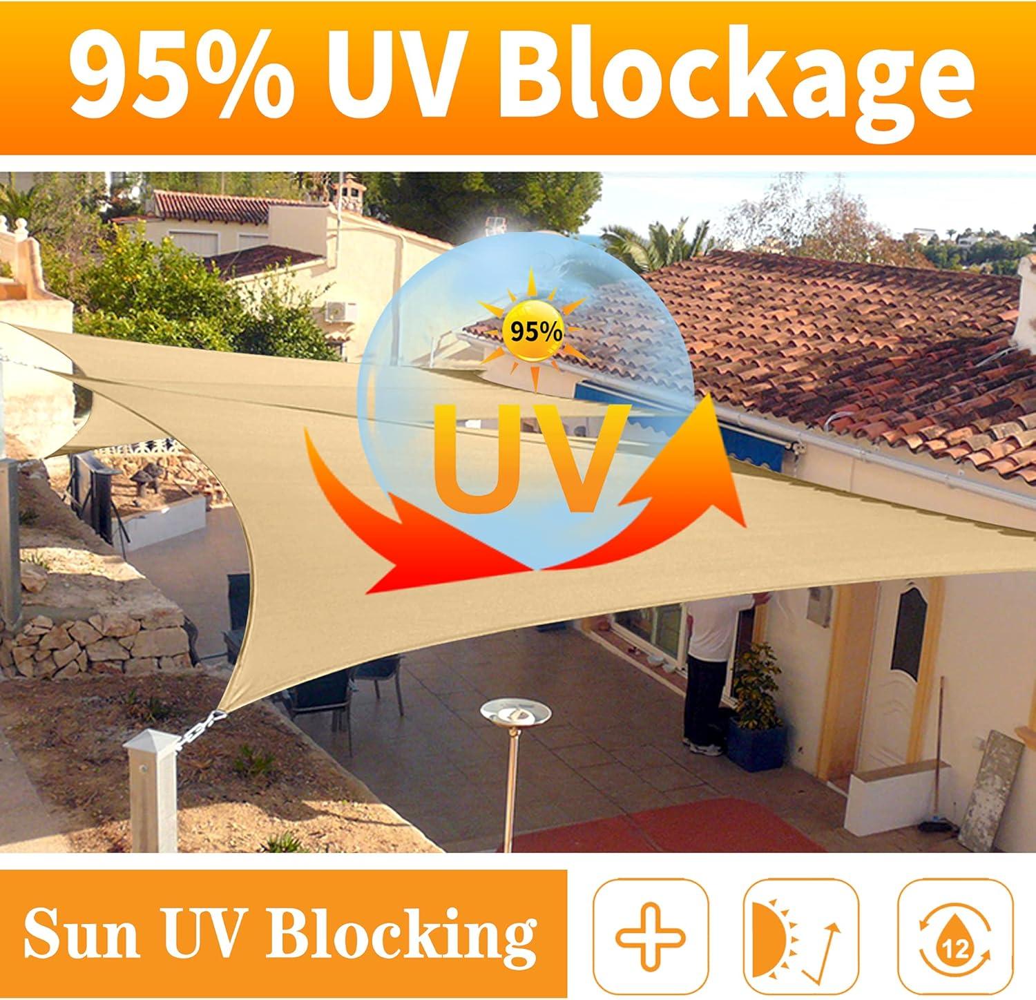 Amgo 12' x 12' x 17' Grey Right Triangle Sun Shade Sail Outdoor Canopy Awning UPF50+ AGTAPT8, 95% UV Blockage, Water & Air Permeable, Commercial Standard Heavy Duty (We Make Custom Size)