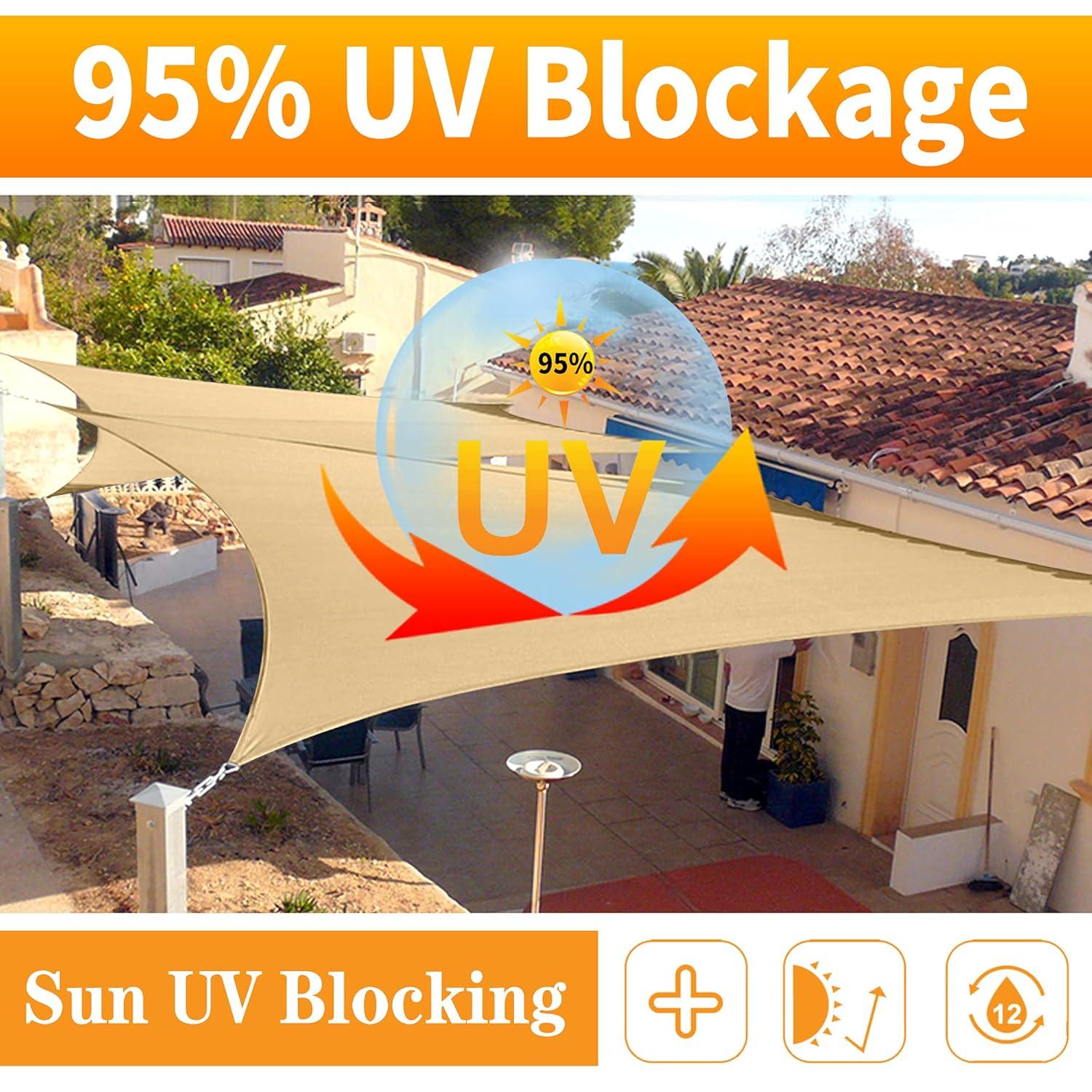 Amgo 12' x 12' x 17' Grey Right Triangle Sun Shade Sail Outdoor Canopy Awning UPF50+ AGTAPT8, 95% UV Blockage, Water & Air Permeable, Commercial Standard Heavy Duty (We Make Custom Size)