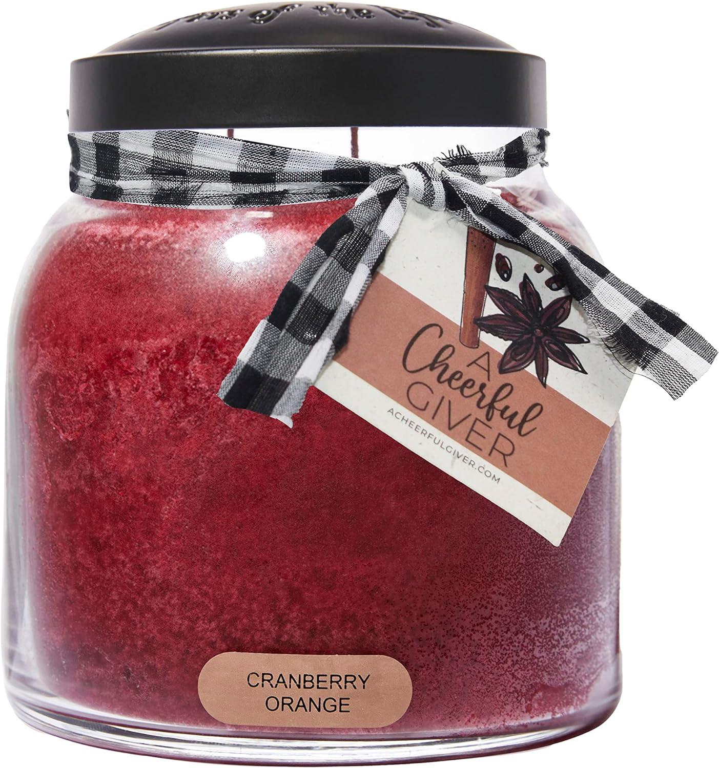 Cranberry Orange Scented Soy Jar Candle with Black Lid