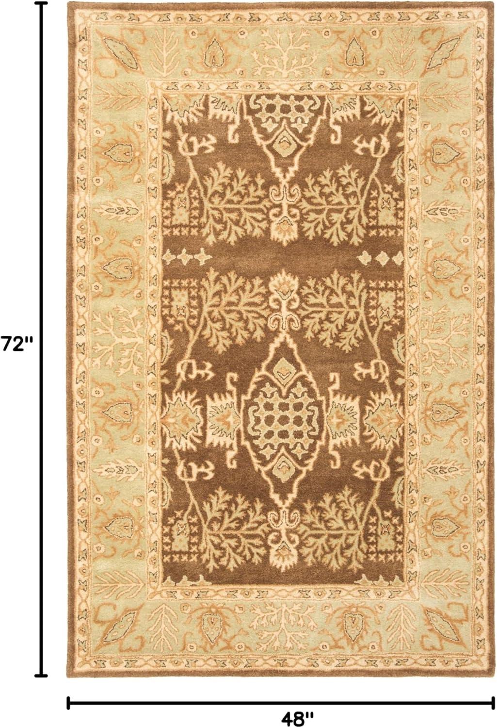 SAFAVIEH Bergama Tarah Traditional Wool Area Rug, Brown/Green, 4' x 6'