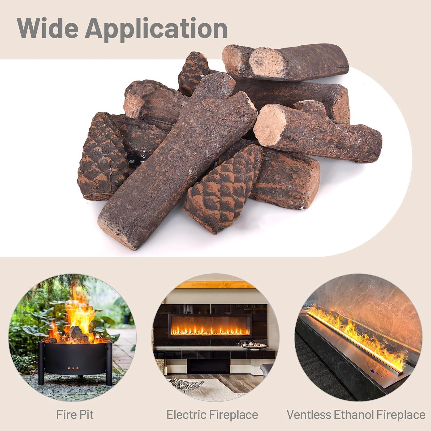 Loon Peak® Barnsdale 9 Piece Ceramic Decorative Logs