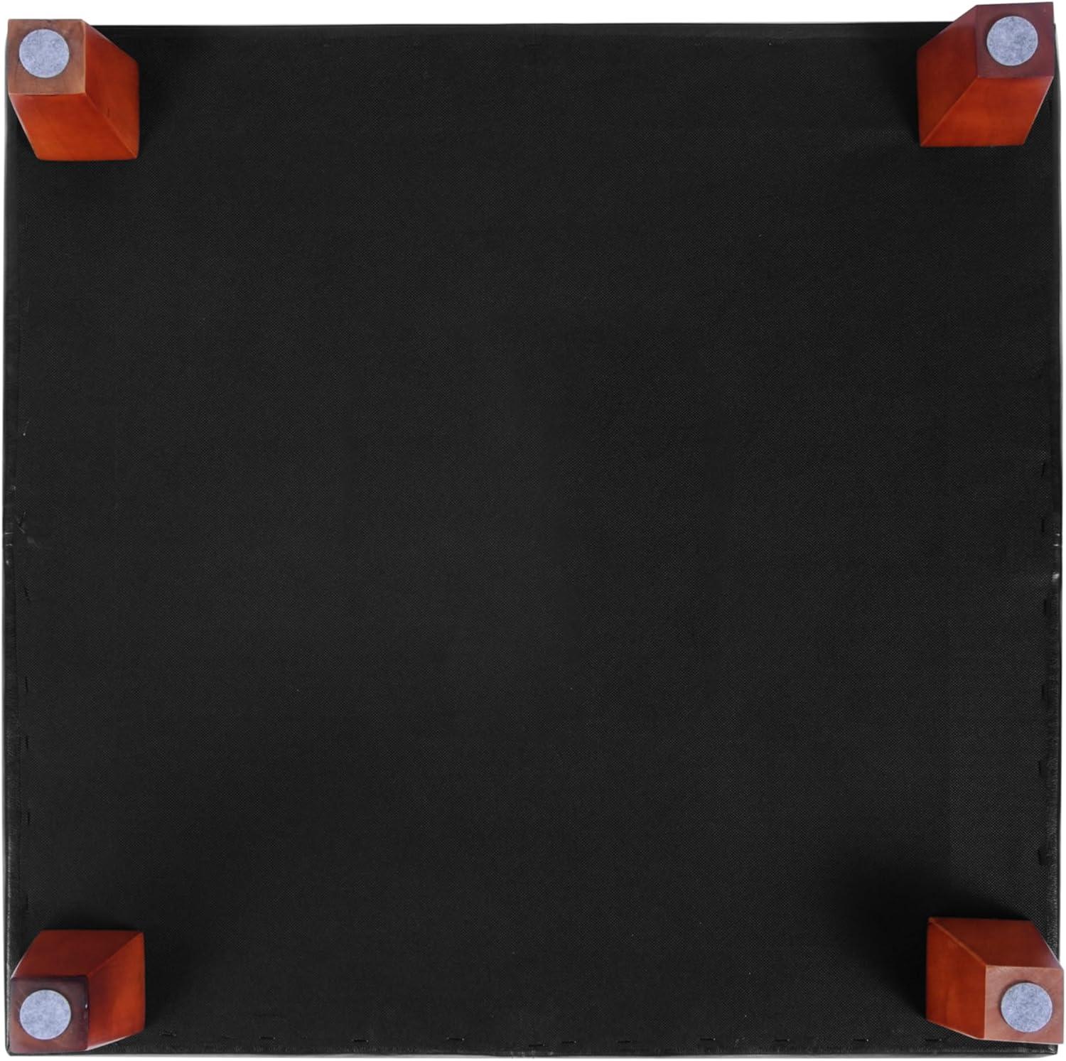 Homepop Home Decor |K2380-E169 | Luxury Large Faux Leather Square Storage Ottoman | Ottoman with Storage for Living Room & Bedroom, Black