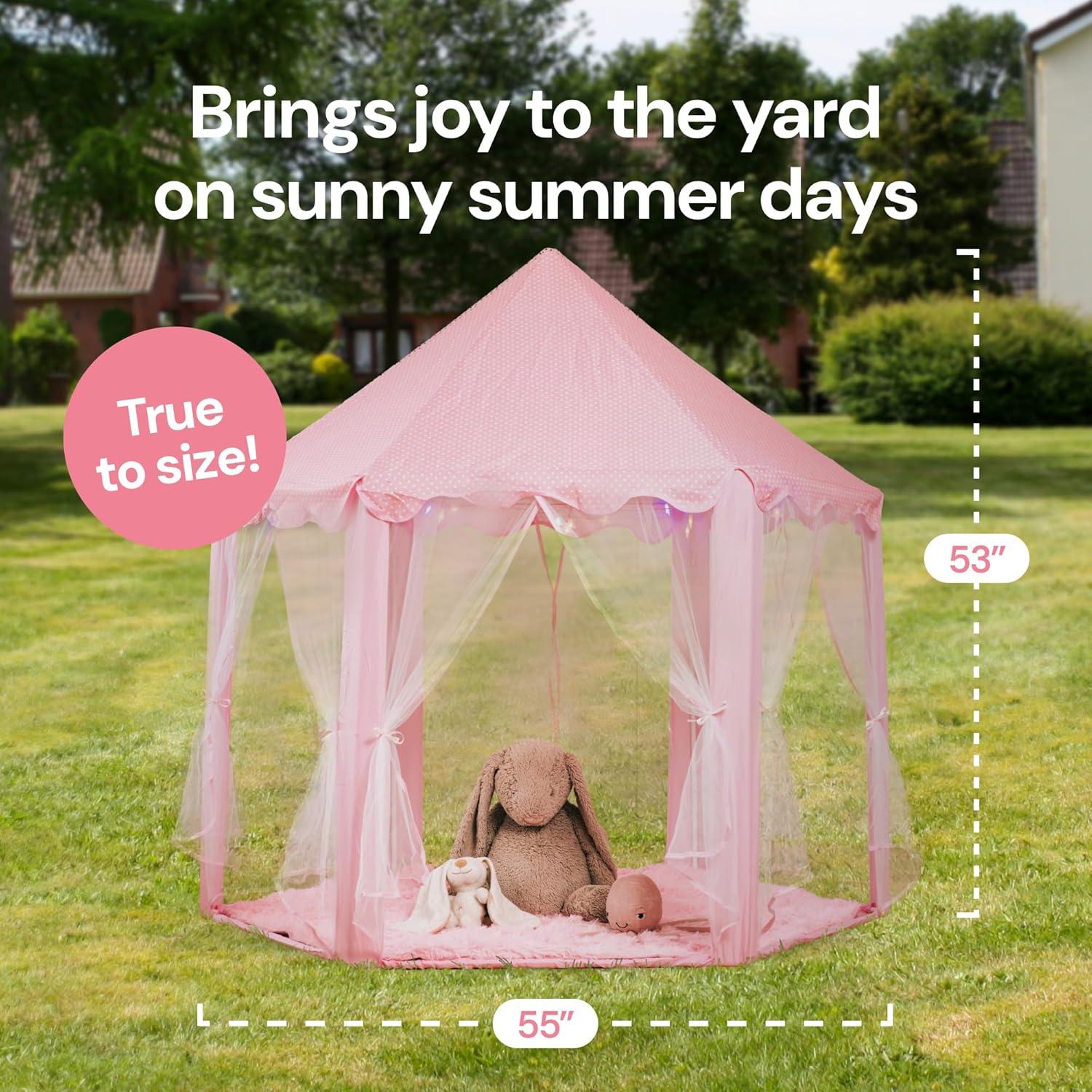 Princess Tent for Kids Tent - 55" X 53" with Led Star Lights | Princess Toys | Toddler Play Tent | Playhouse | Princess Castle